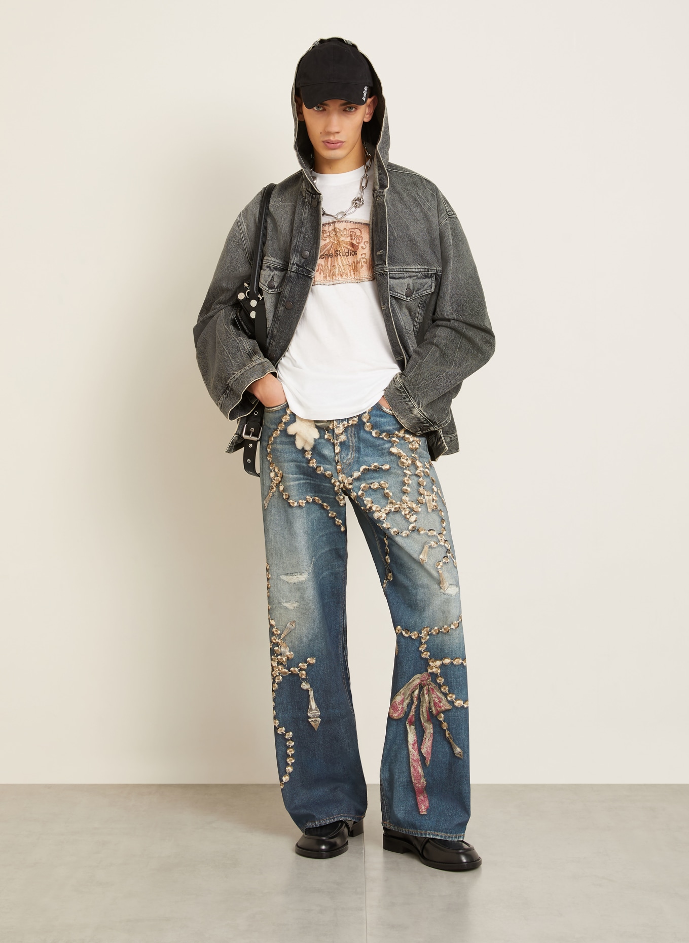 Acne Studios Oversized denim jacket: GRAY