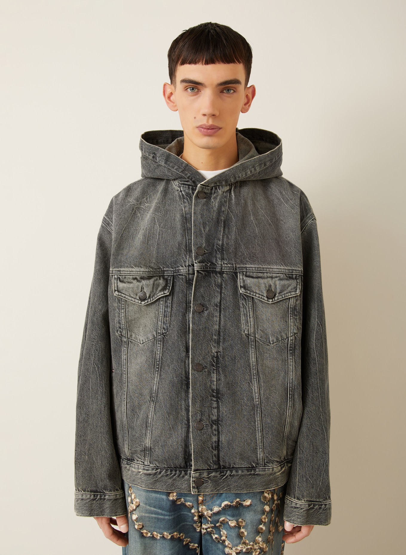 Acne Studios Oversized denim jacket: GRAY