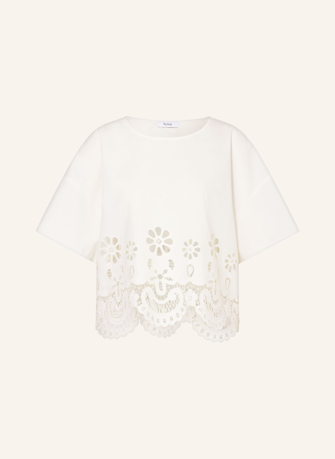 Stylein Blouse shirt with eyelet lace: ECRU