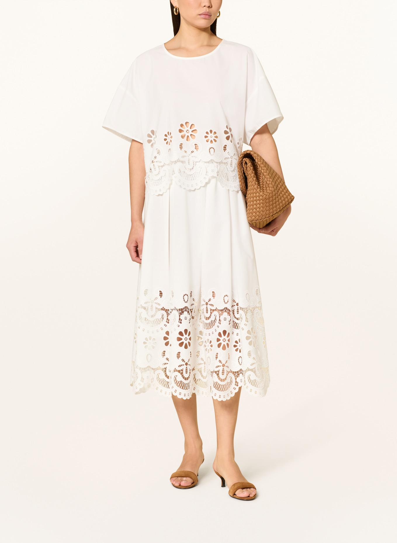 Stylein Blouse shirt with eyelet lace: ECRU