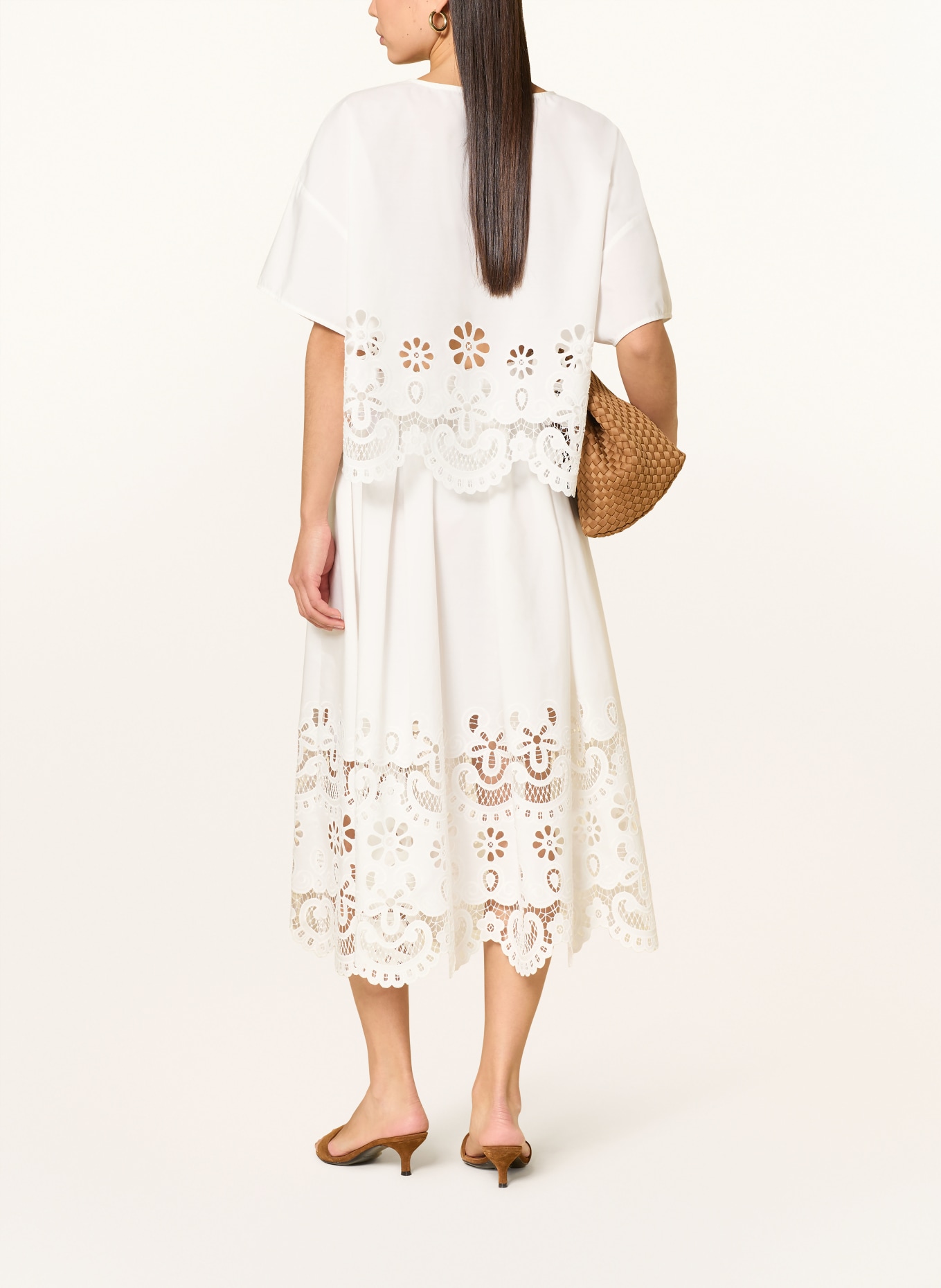 Stylein Blouse shirt with eyelet lace: ECRU