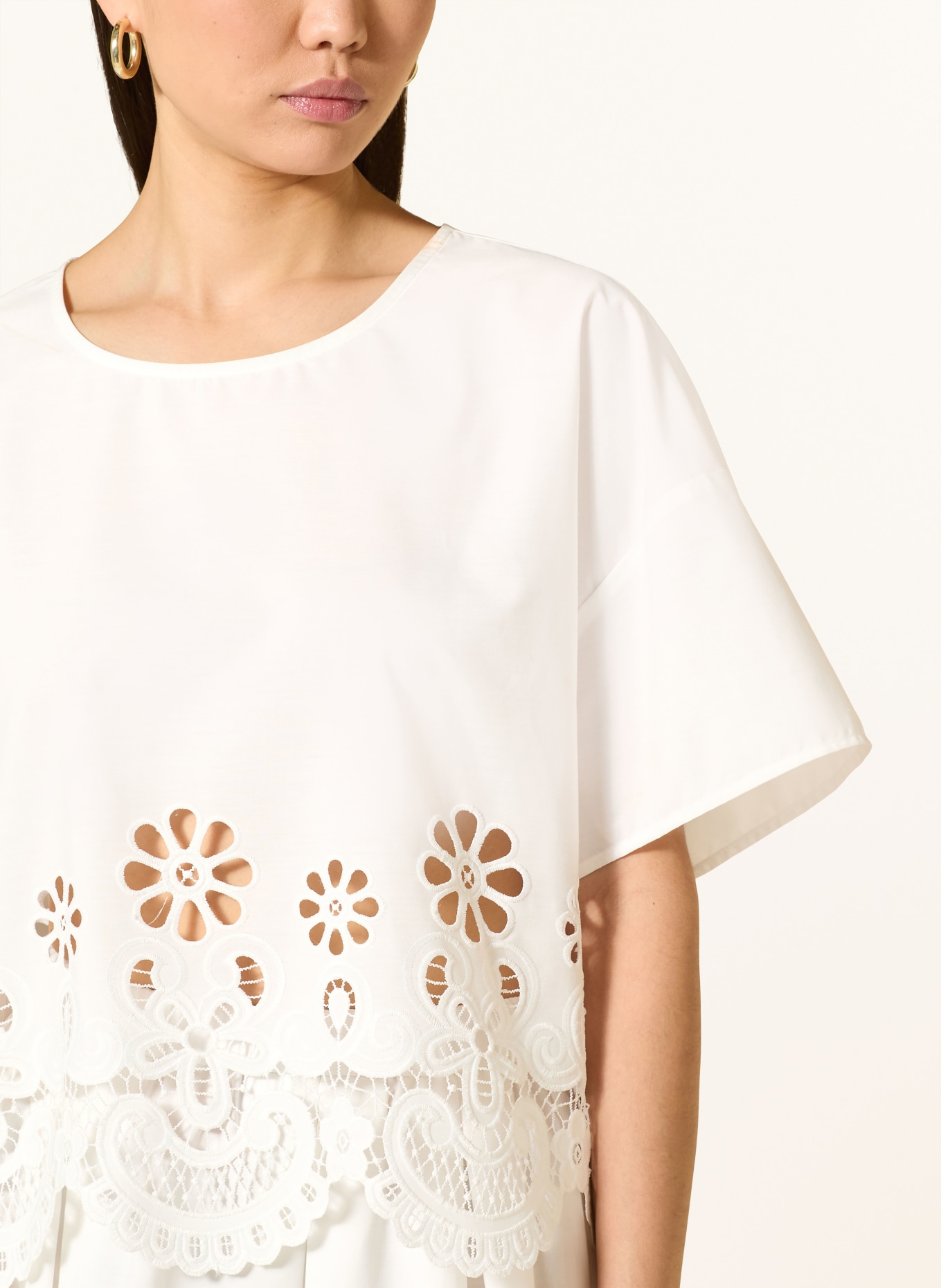 Stylein Blouse shirt with eyelet lace: ECRU