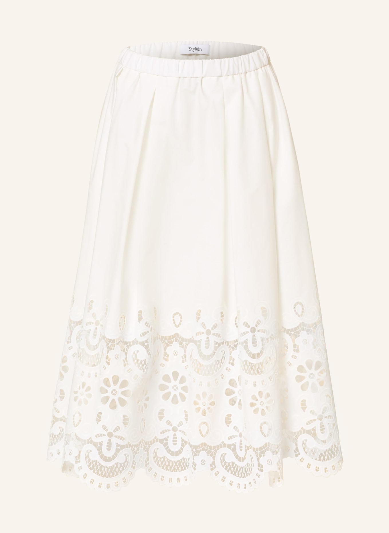 Stylein Rock mit Lochspitze: ECRU