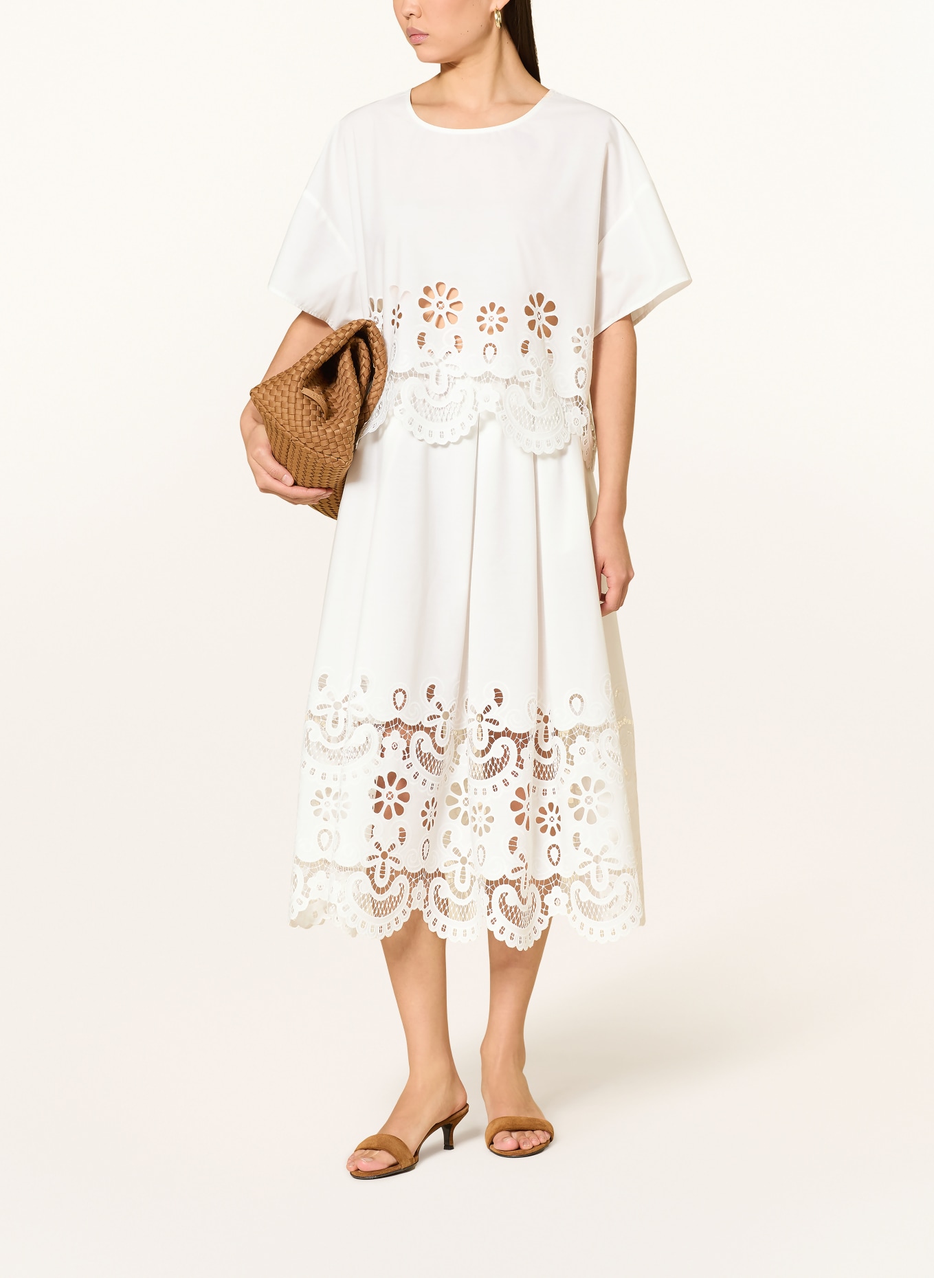 Stylein Rock mit Lochspitze: ECRU