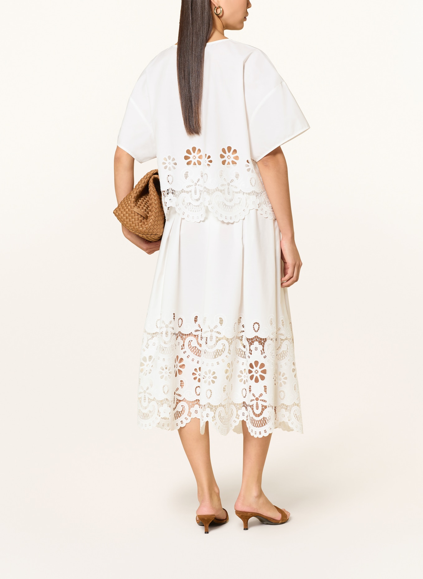 Stylein Rock mit Lochspitze: ECRU