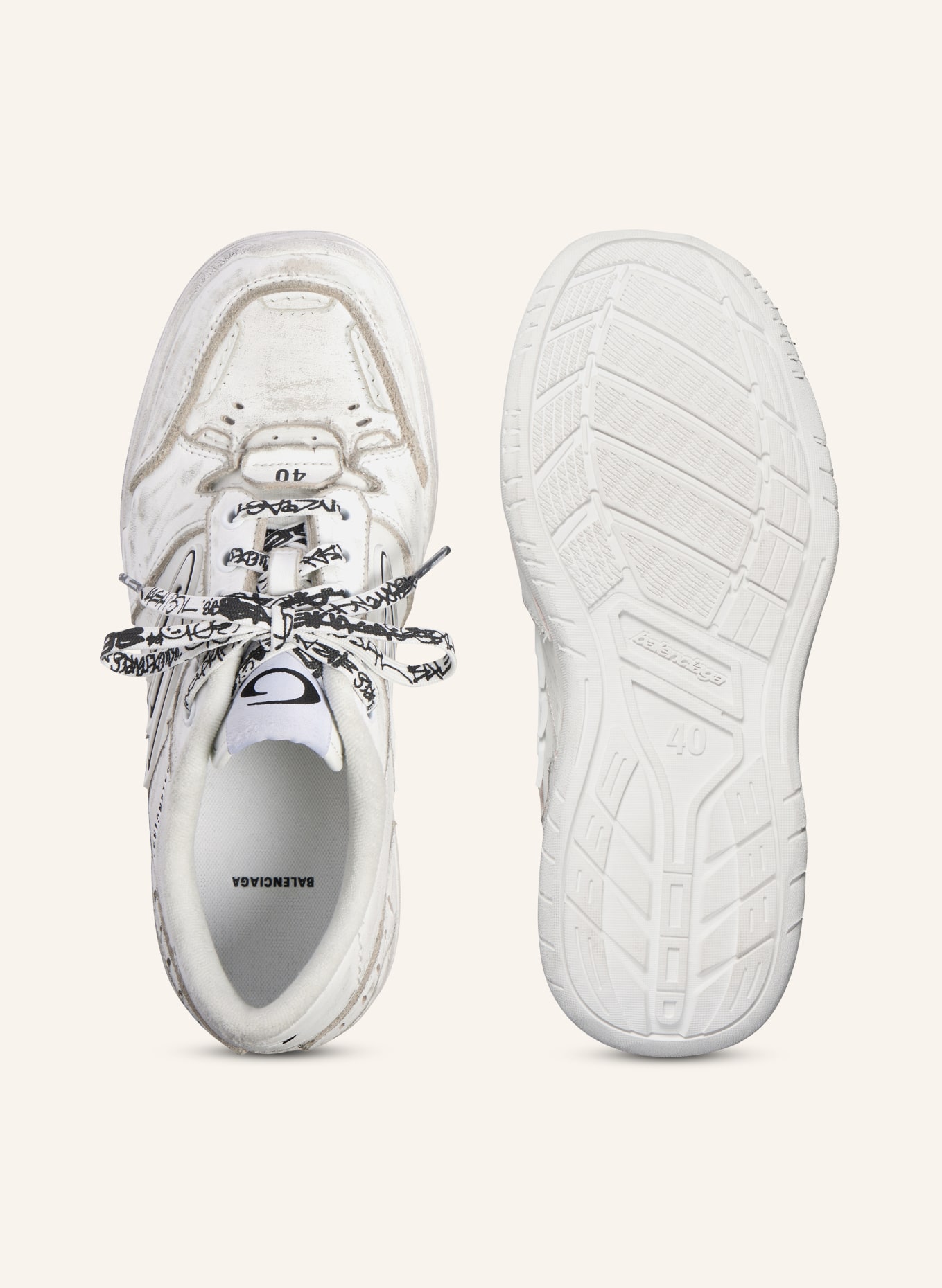 BALENCIAGA Sneaker HAMPTONS MEDIUM WORN OUT: WEISS