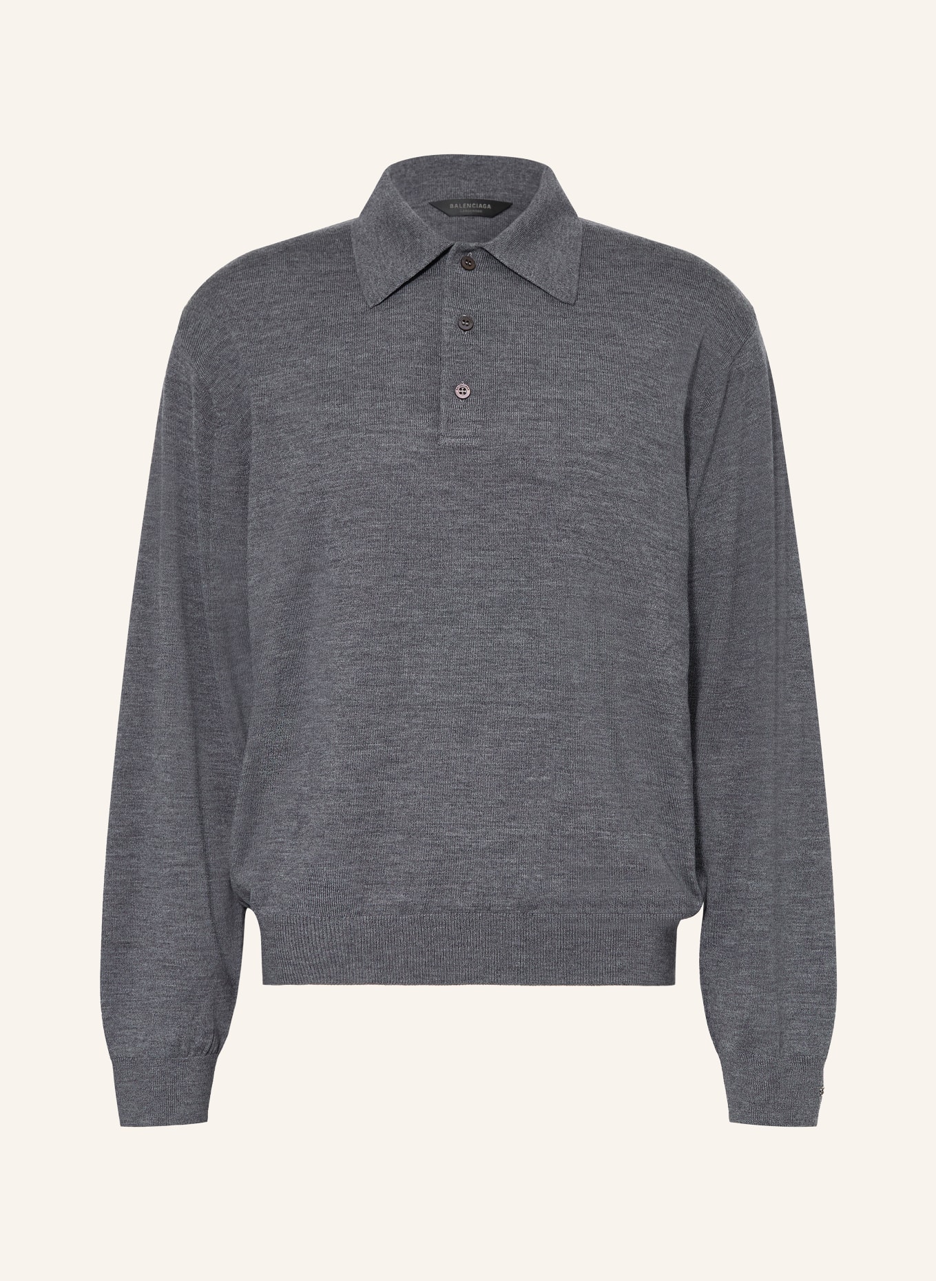 BALENCIAGA Dzianinowa koszulka polo: SZARY