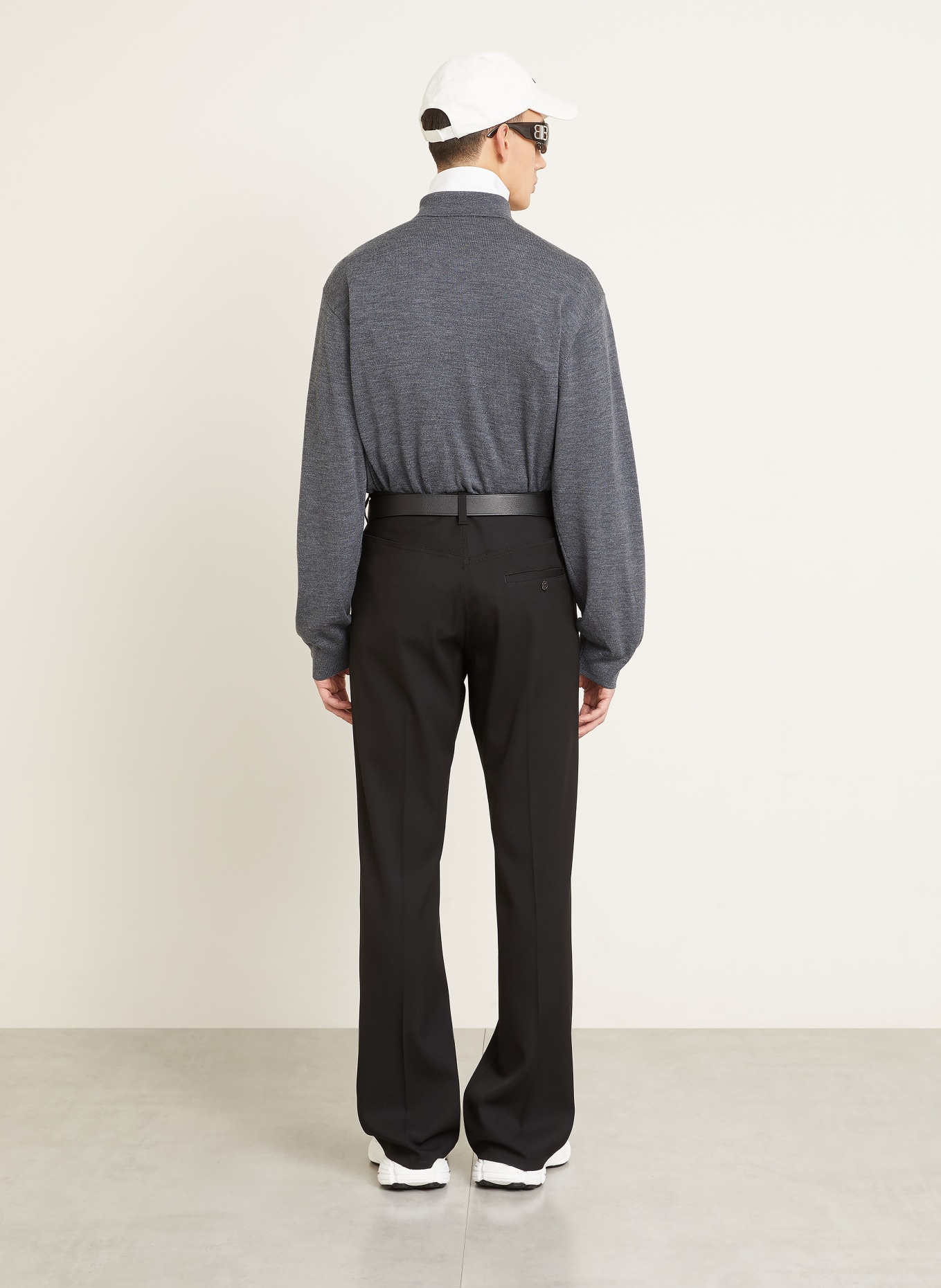 BALENCIAGA Dzianinowa koszulka polo: SZARY