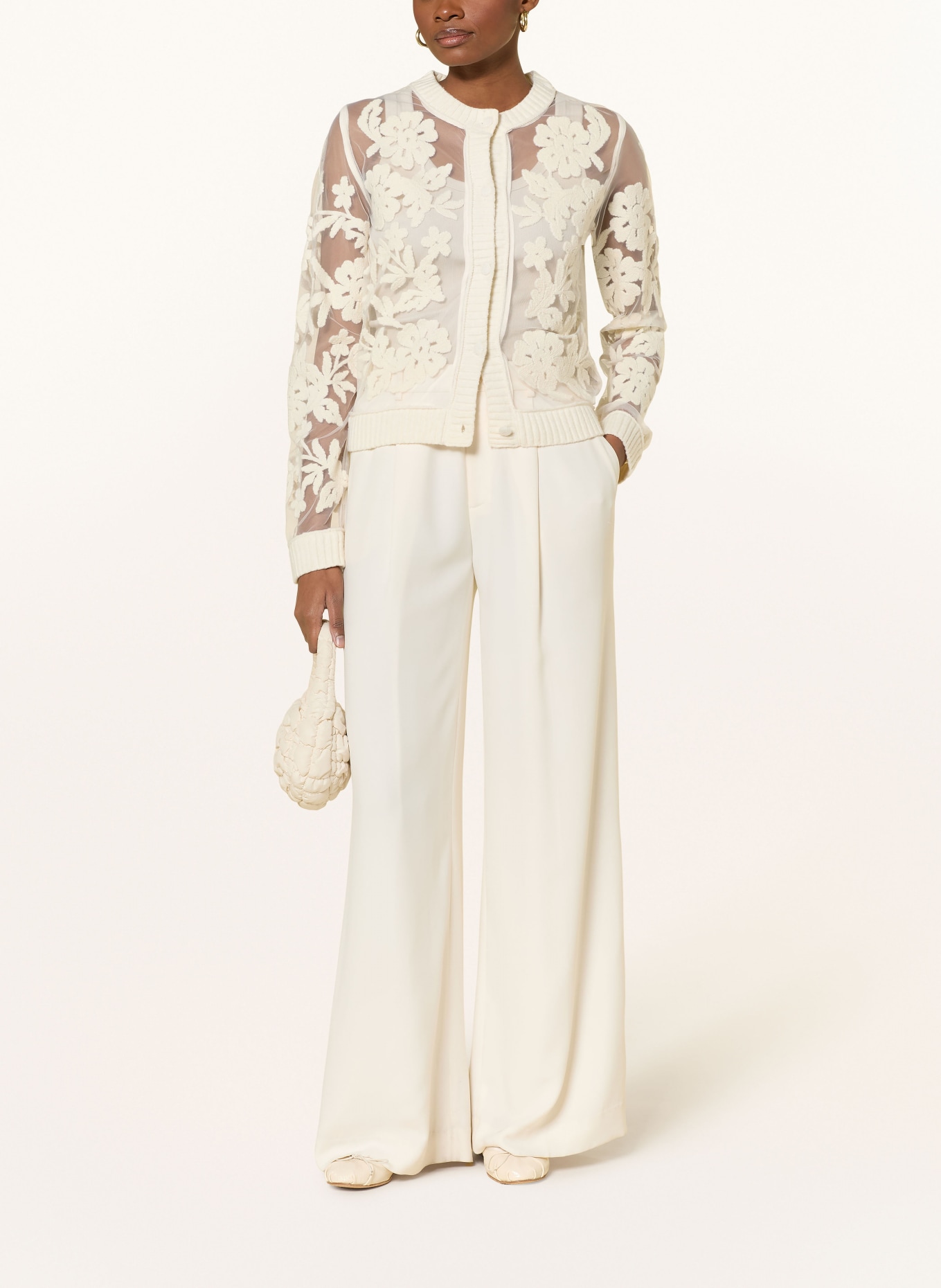 Rich & Royal Kardigan z mieszanki materiałów: ECRU