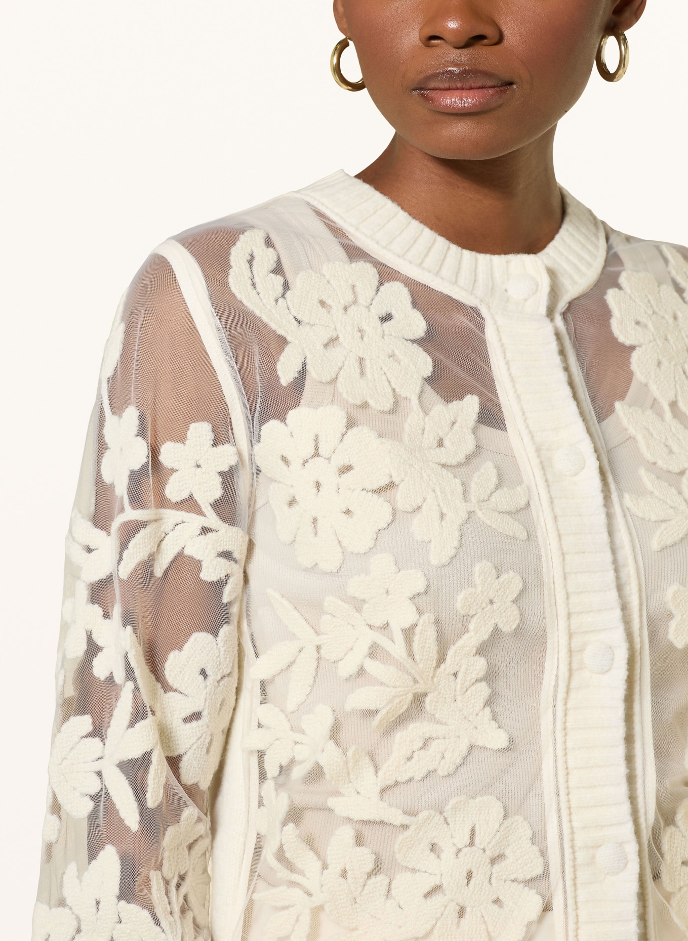 Rich & Royal Kardigan z mieszanki materiałów: ECRU