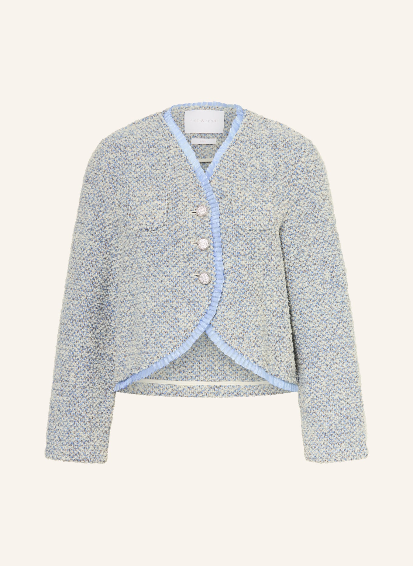 Rich & Royal Swetry z falbanami: JASNONIEBIESKI / BRĄZOWY / BIAŁY