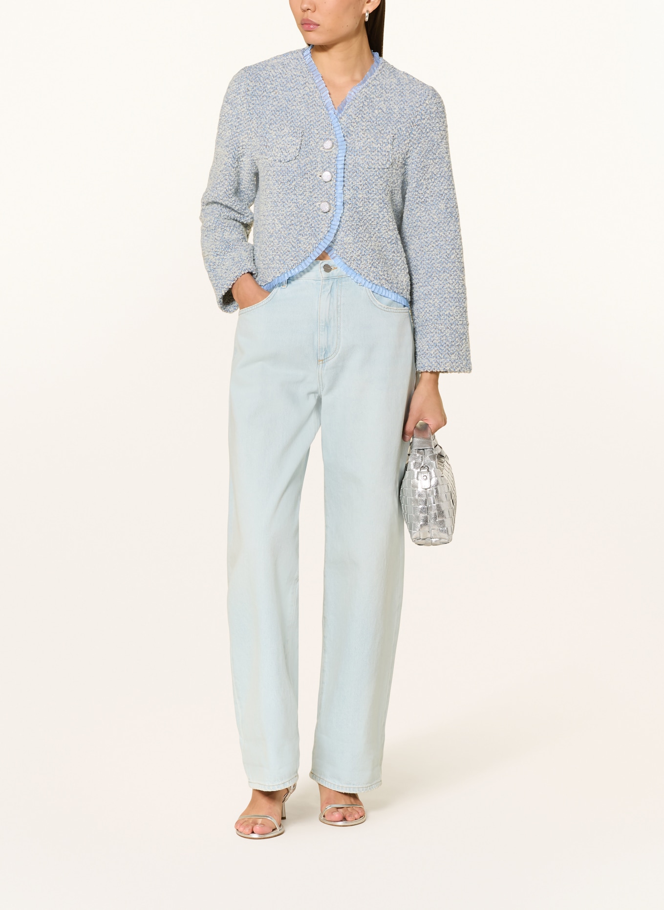 Rich & Royal Swetry z falbanami: JASNONIEBIESKI / BRĄZOWY / BIAŁY