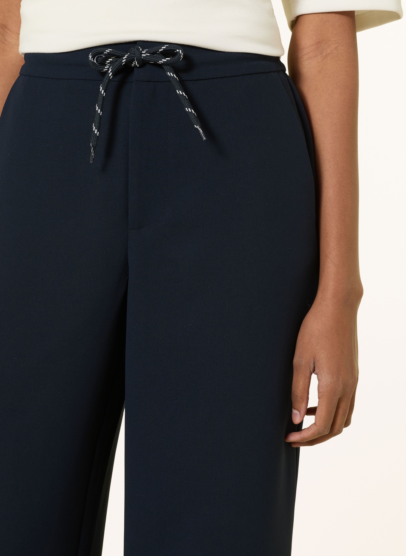 Rich & Royal Spodnie z materiału typu marlene: GRANATOWY