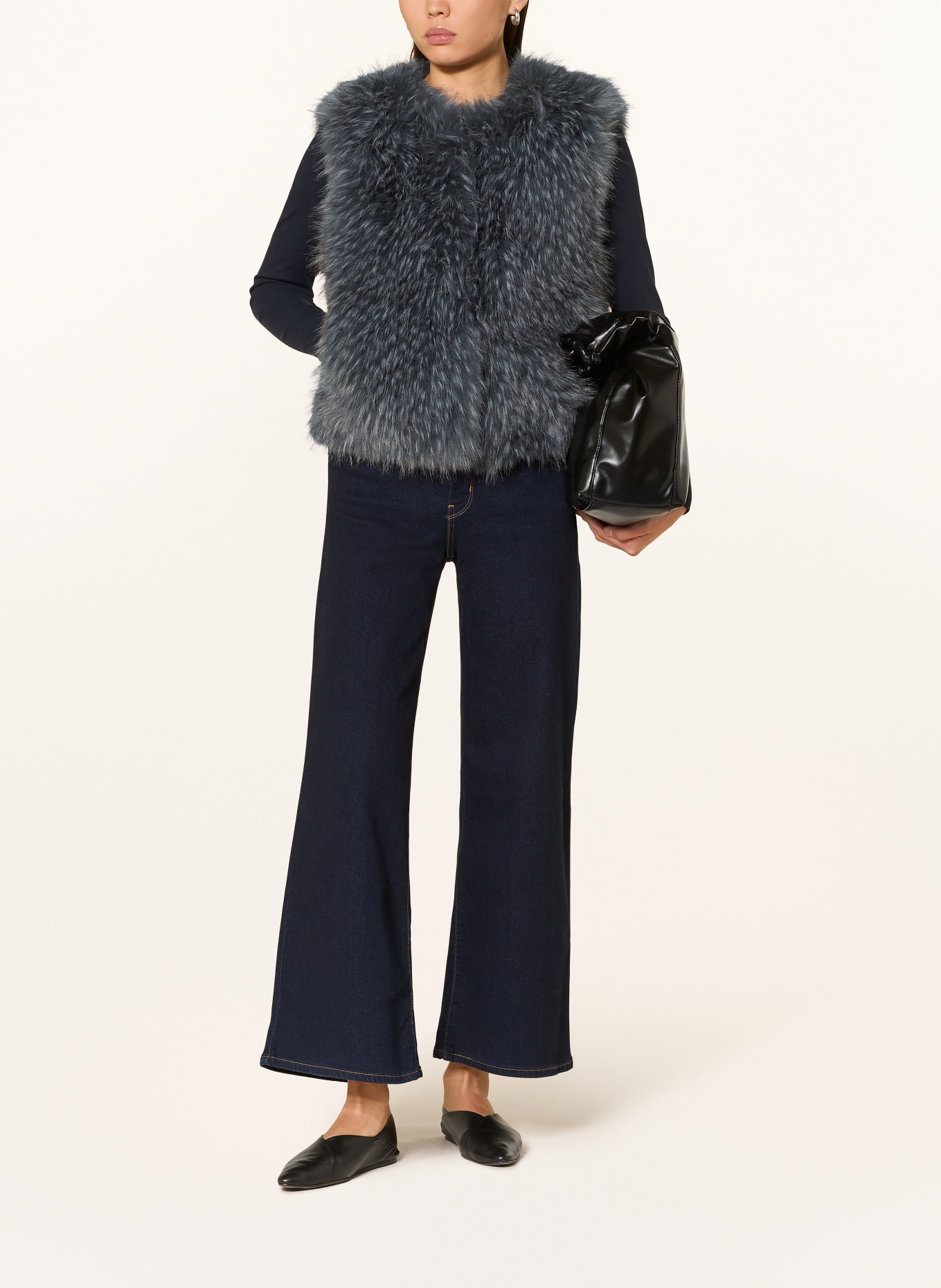 Rich & Royal Kunstfell-Weste: DUNKELBLAU