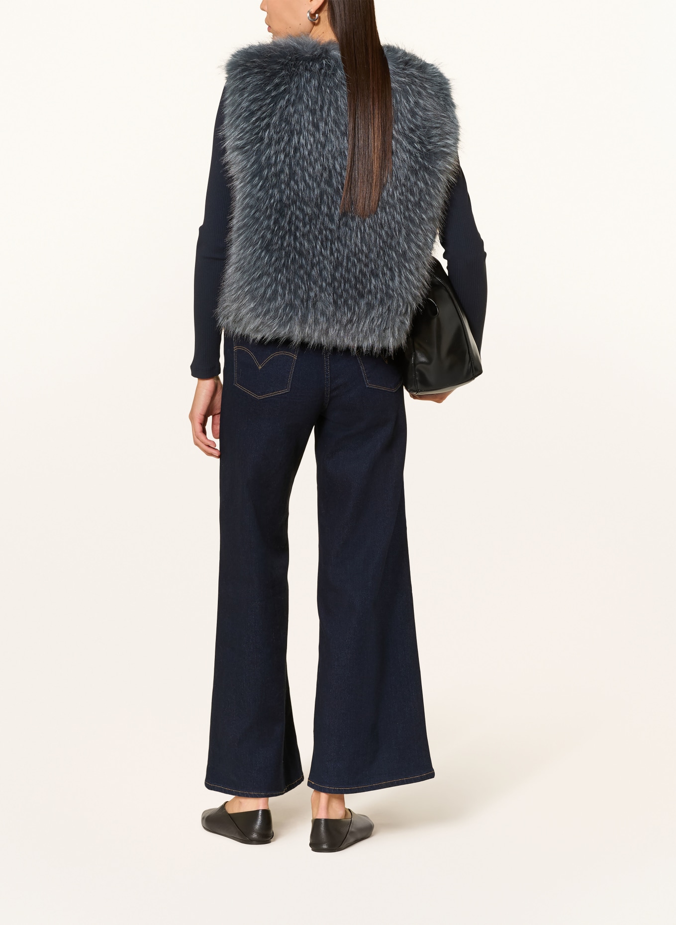 Rich & Royal Kunstfell-Weste: DUNKELBLAU