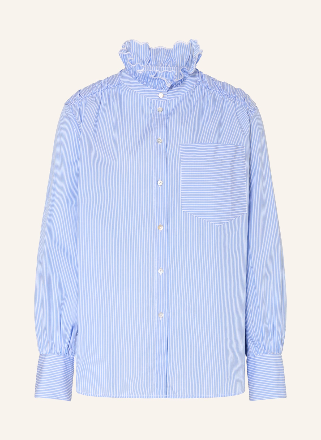 Rich & Royal Bluzka z falbanami: JASNONIEBIESKI / BIAŁY