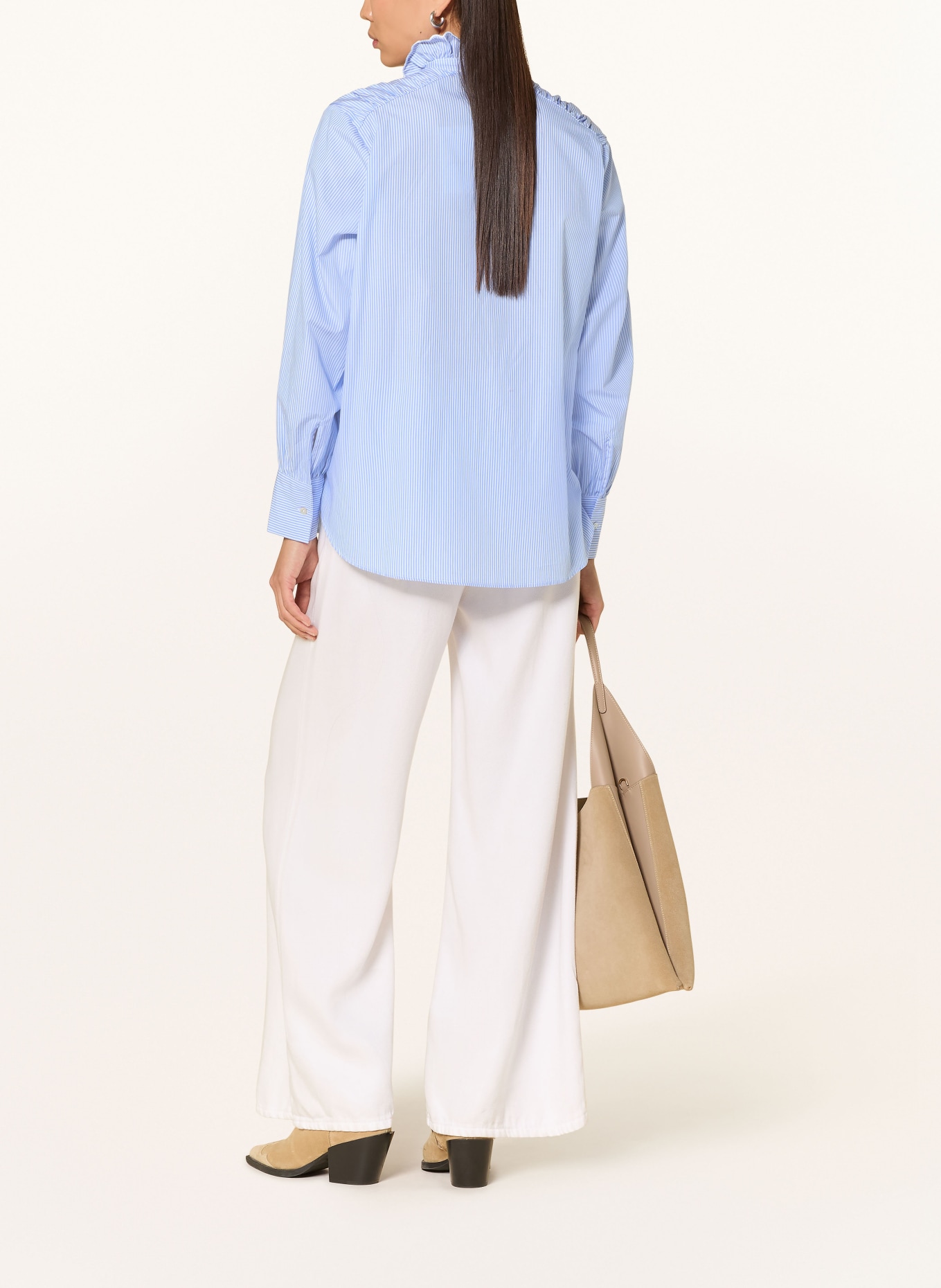 Rich & Royal Bluzka z falbanami: JASNONIEBIESKI / BIAŁY