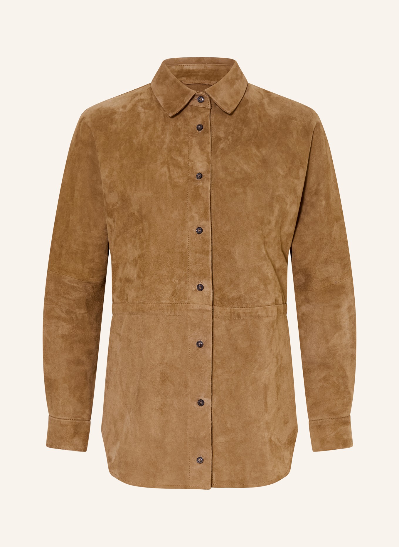 Rich & Royal Hemdbluse aus Leder: BRAUN