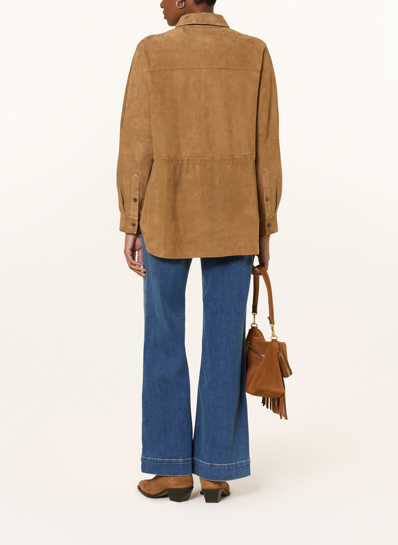 Rich & Royal Hemdbluse aus Leder: BRAUN