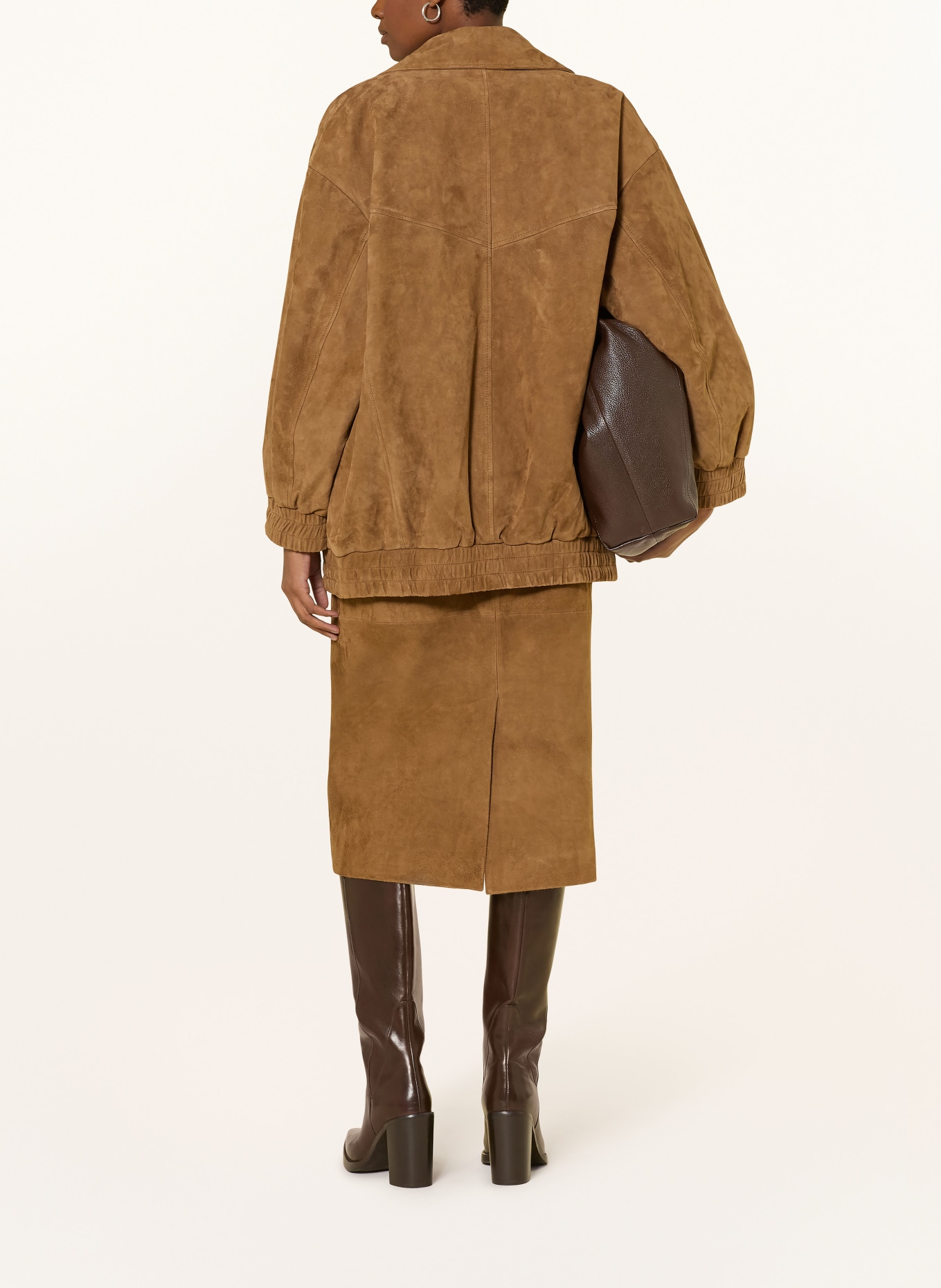 Rich & Royal kožená sukně: HNĚDÁ