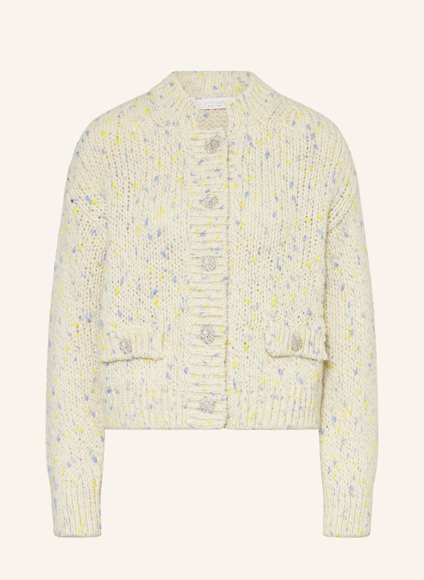 Rich & Royal Sweter z błyszczącą przędzą: KREMOWY / JASNOZIELONY / JASNONIEBIESKI