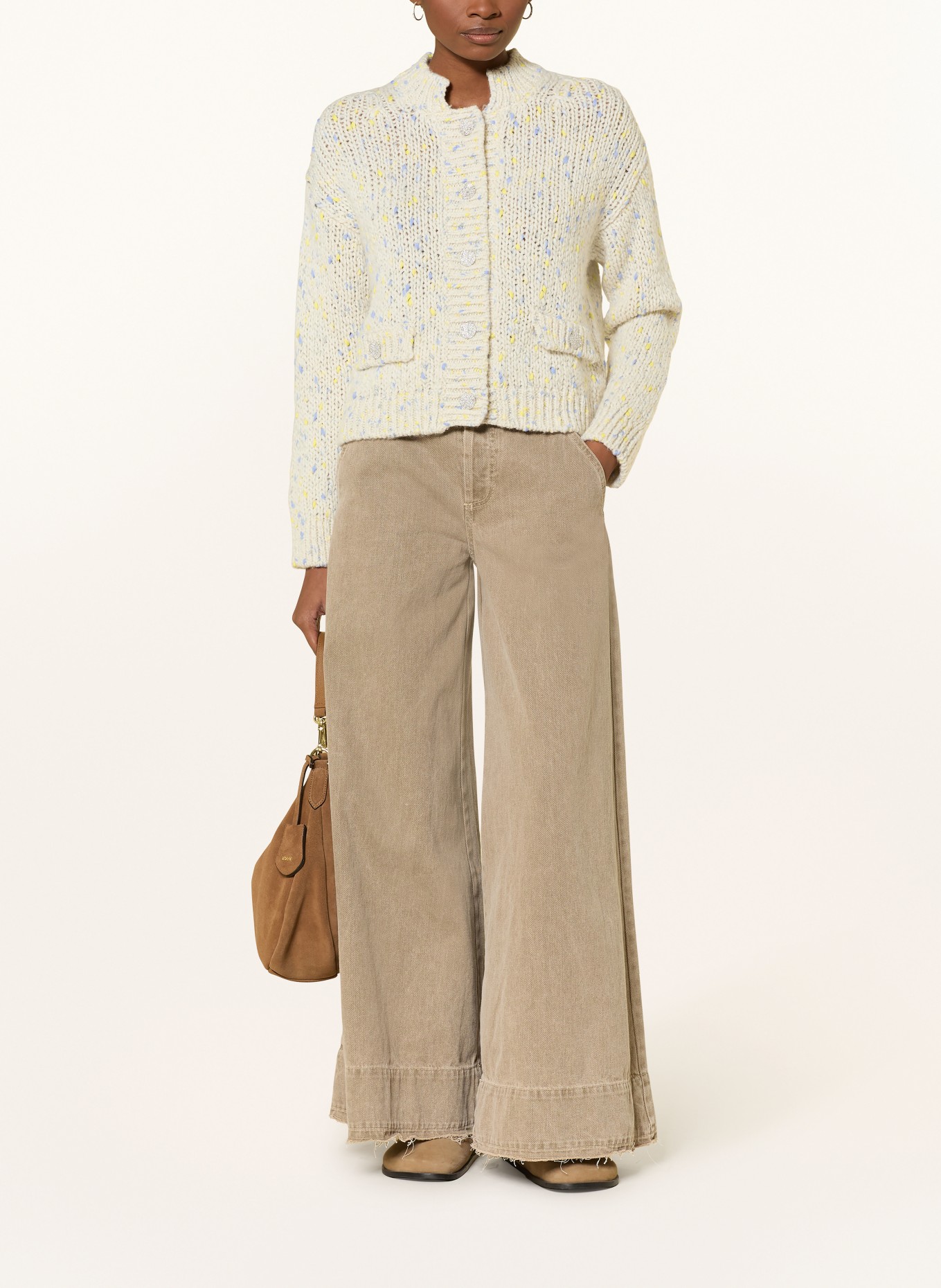 Rich & Royal Sweter z błyszczącą przędzą: KREMOWY / JASNOZIELONY / JASNONIEBIESKI