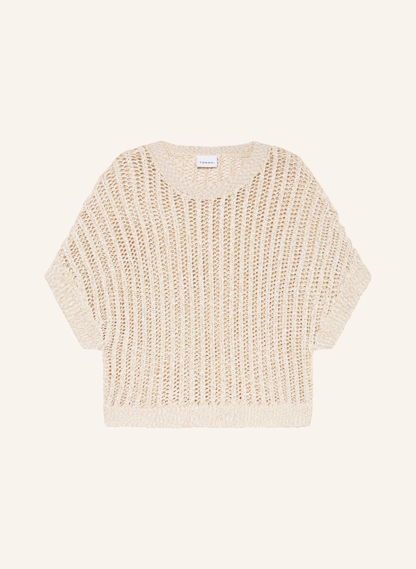 comma Pullover mit 3/4-Arm und Pailletten: CREME
