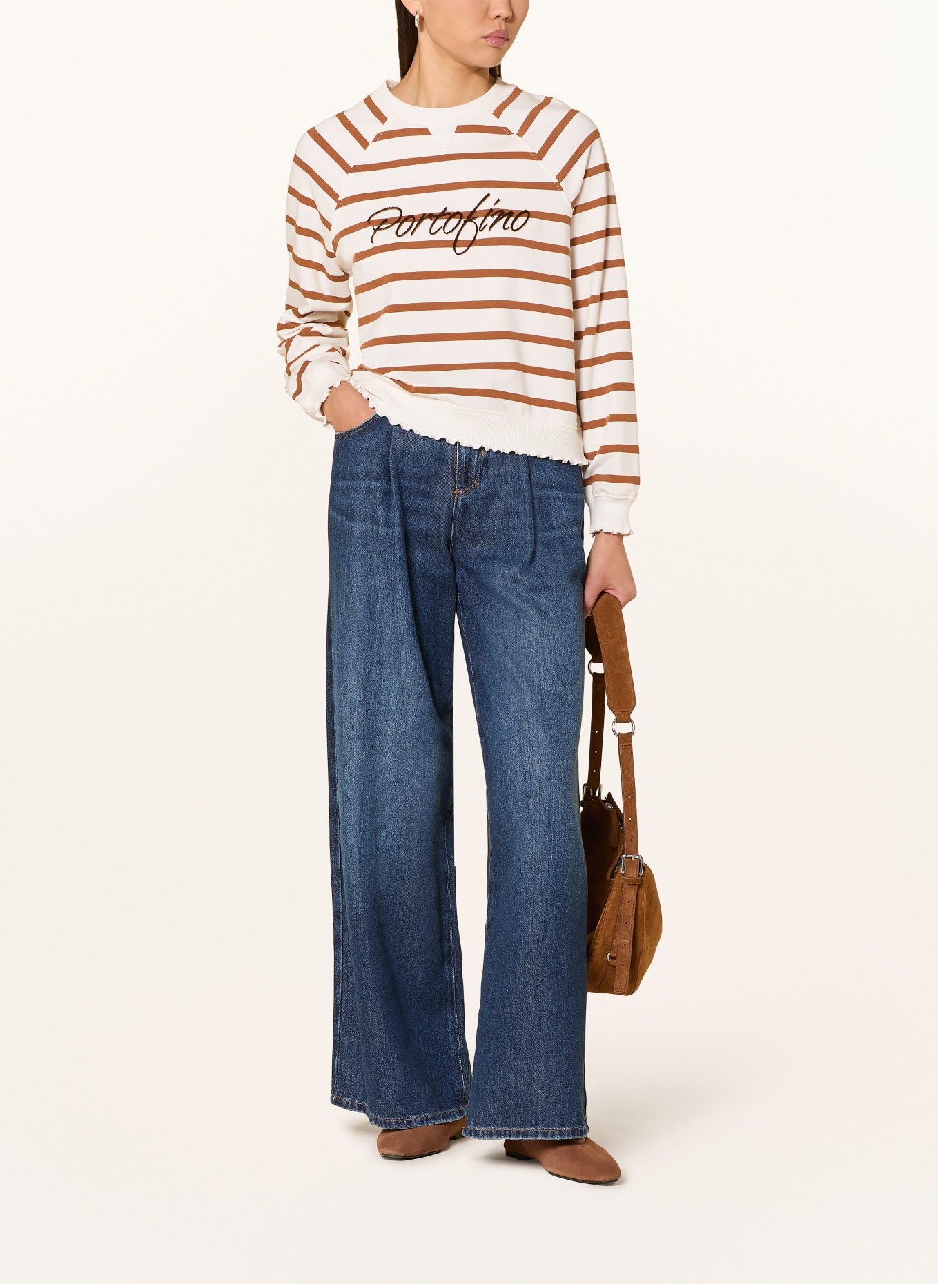 Rich & Royal Sweatshirt: WEISS / BRAUN