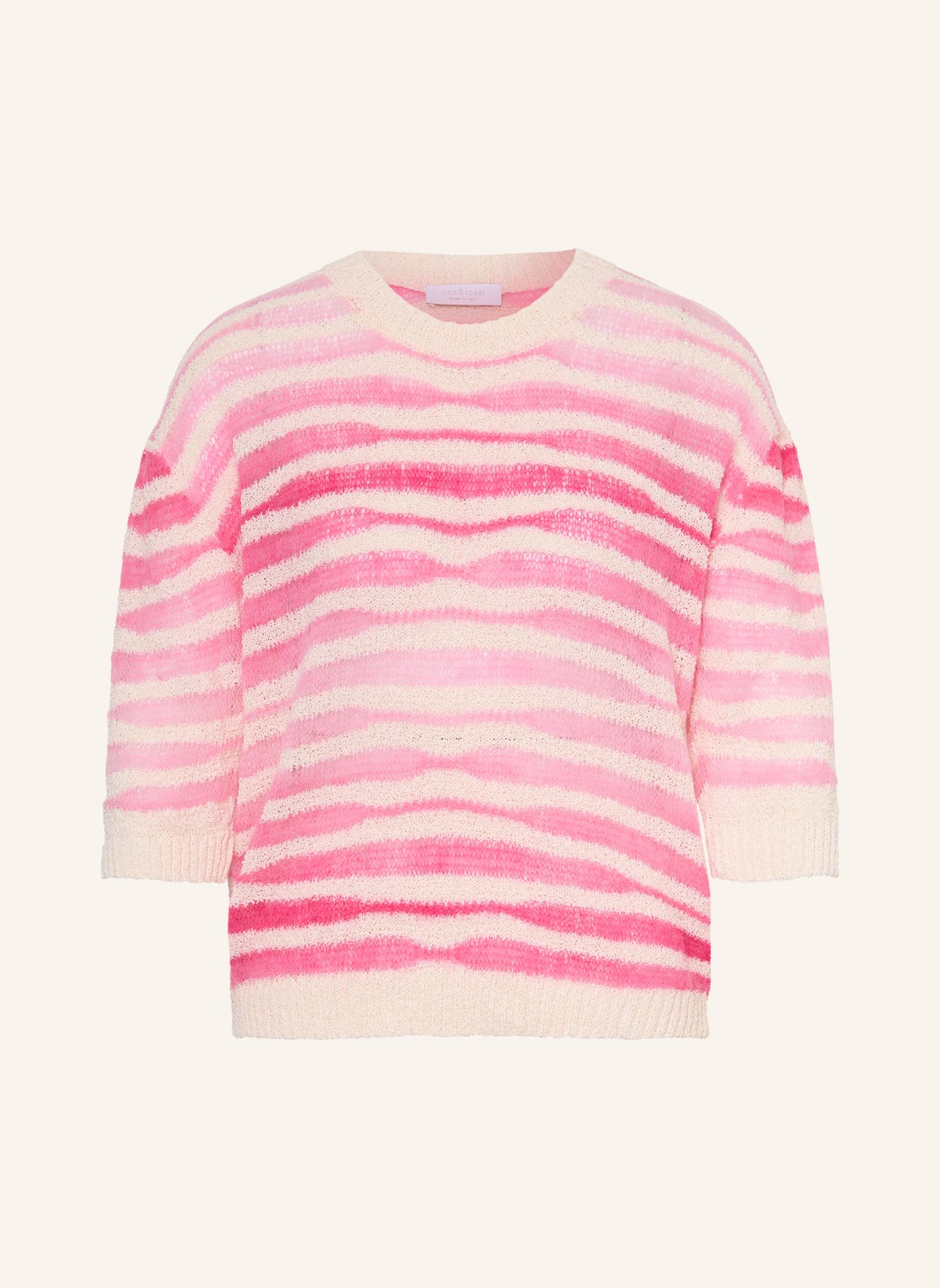 Rich & Royal Strickshirt mit Alpaka und Mohair: ROSA / WEISS