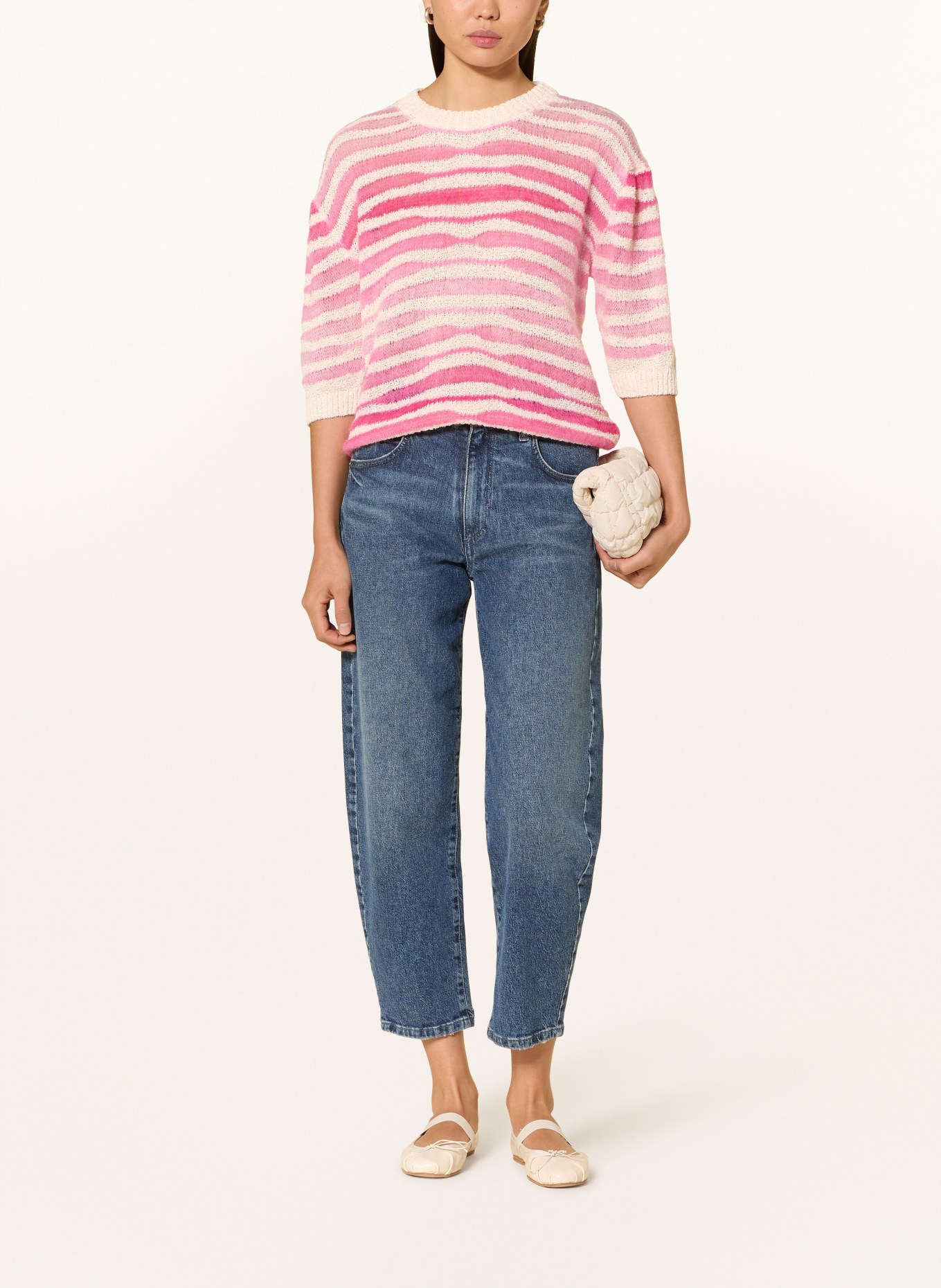 Rich & Royal Strickshirt mit Alpaka und Mohair: ROSA / WEISS