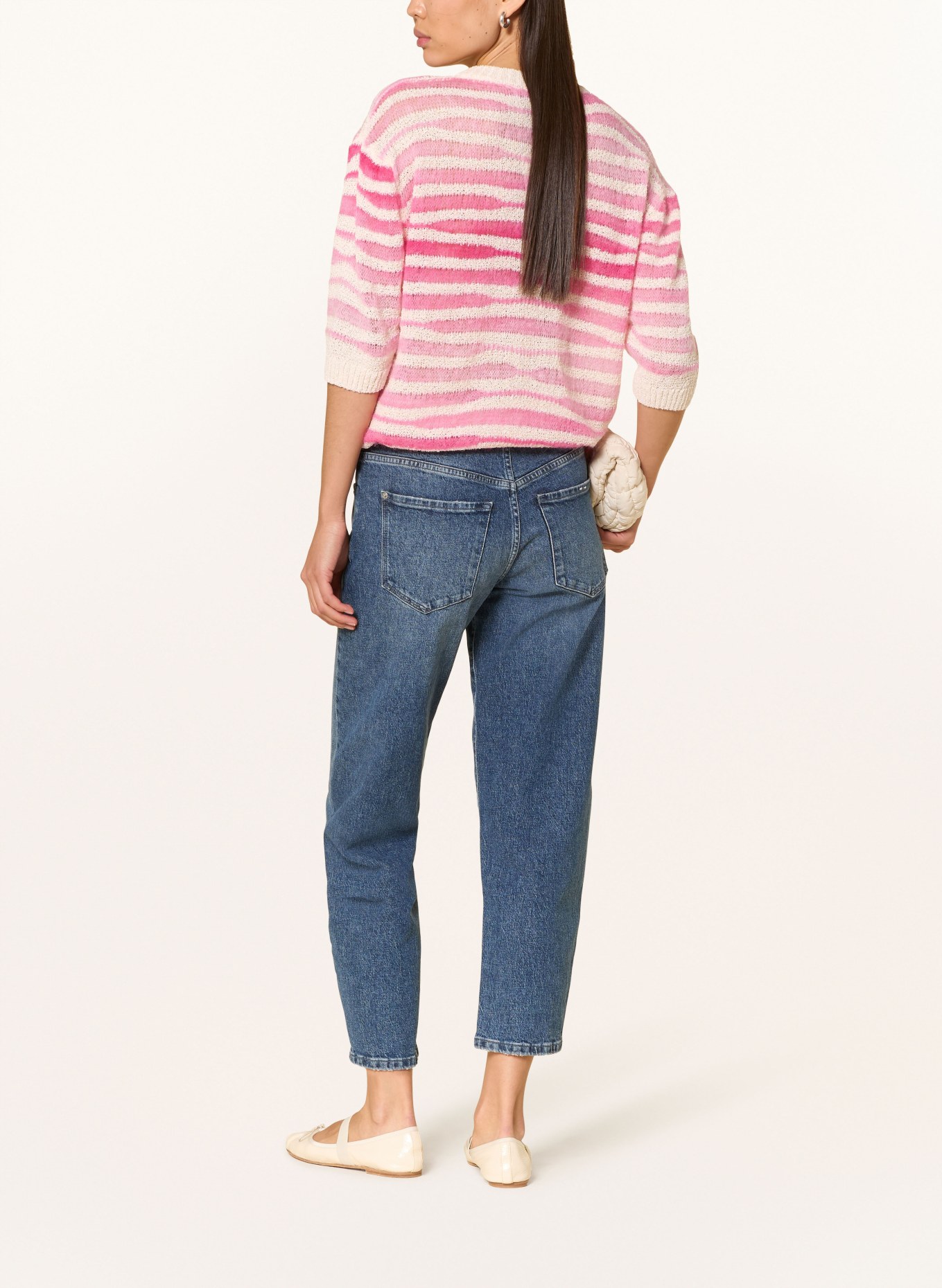 Rich & Royal Strickshirt mit Alpaka und Mohair: ROSA / WEISS