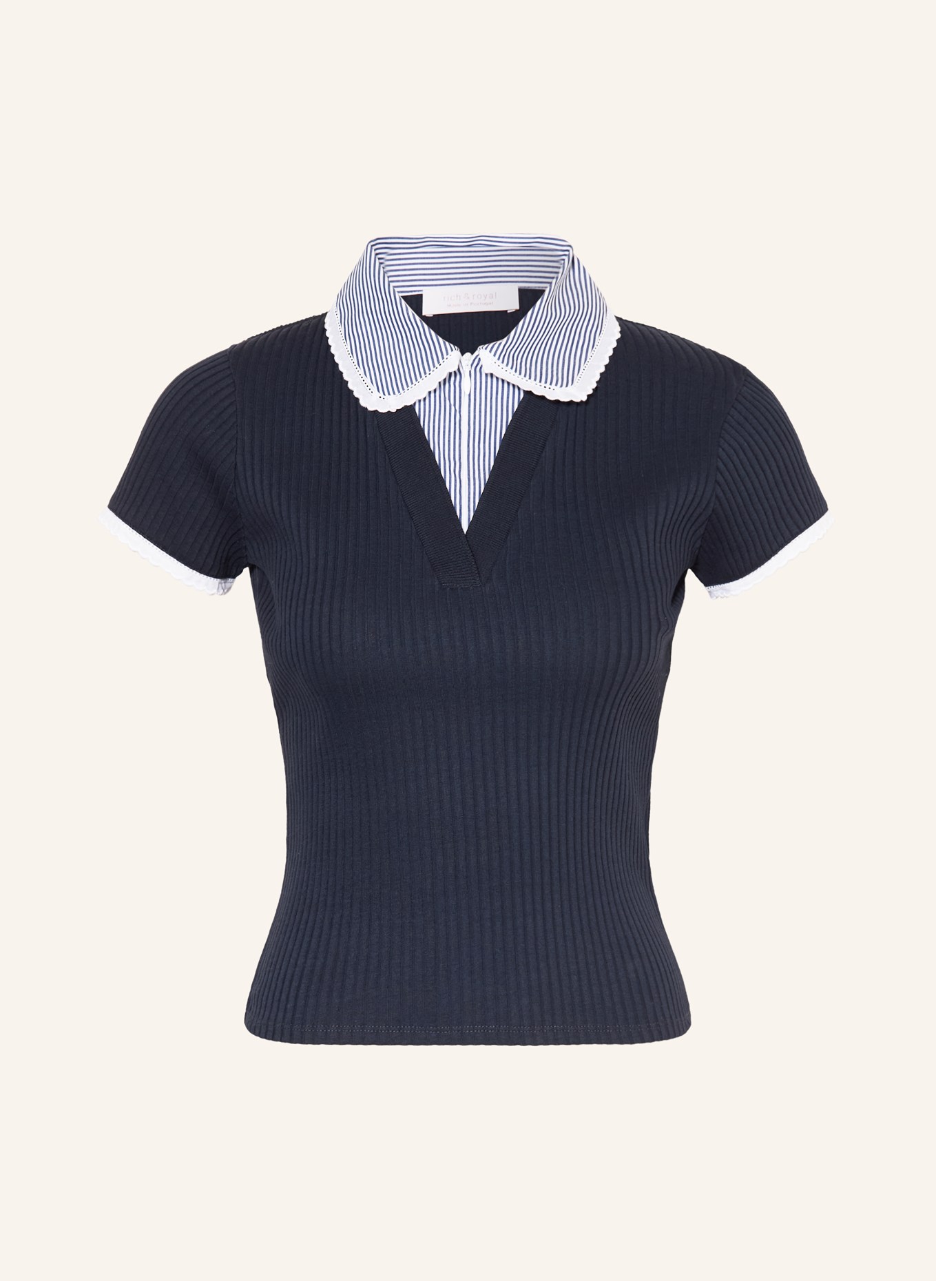 Rich & Royal Jersey-Poloshirt: DUNKELBLAU
