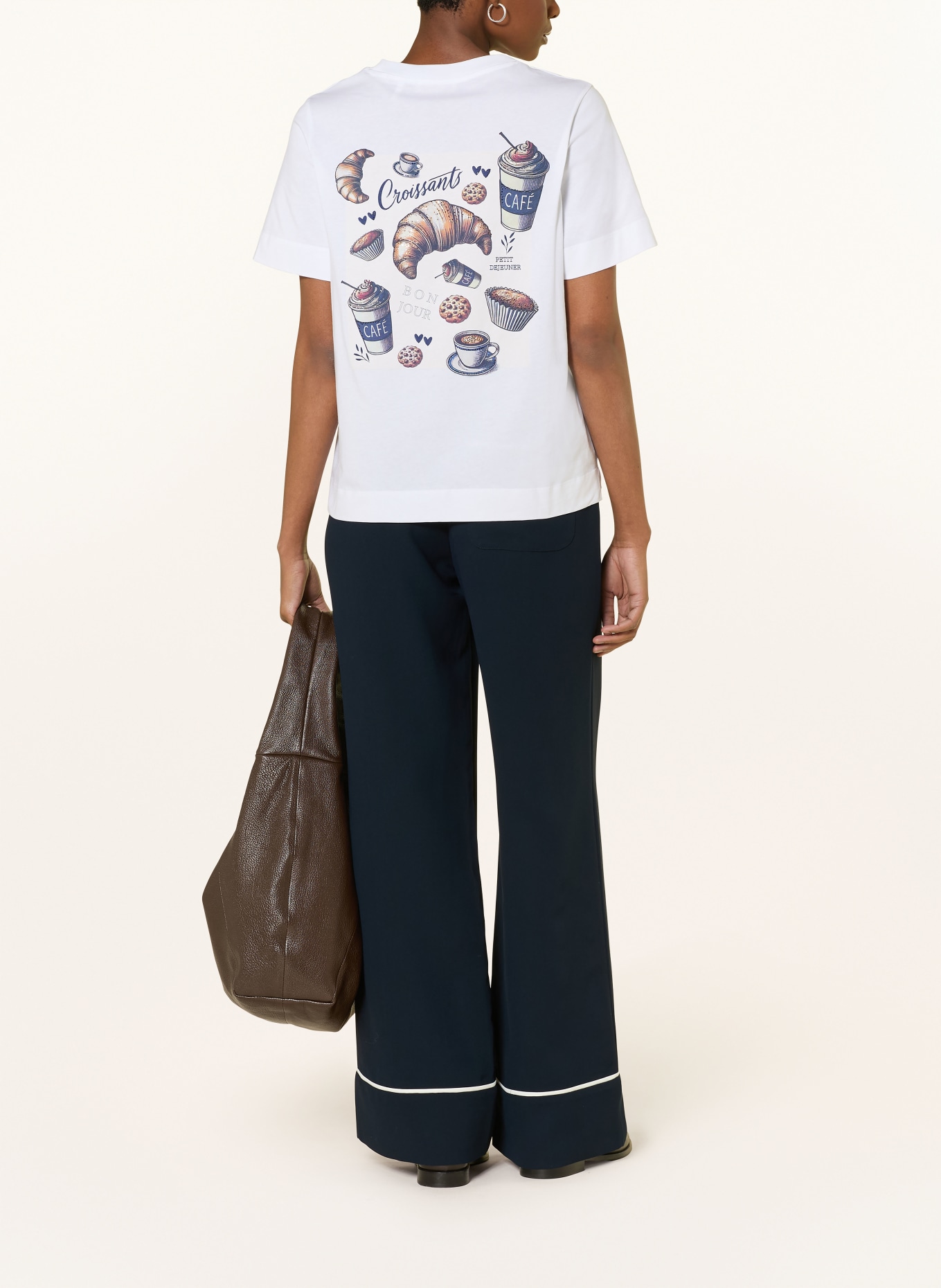 Rich & Royal T-Shirt EASY mit Schmcuksteinen: WEISS