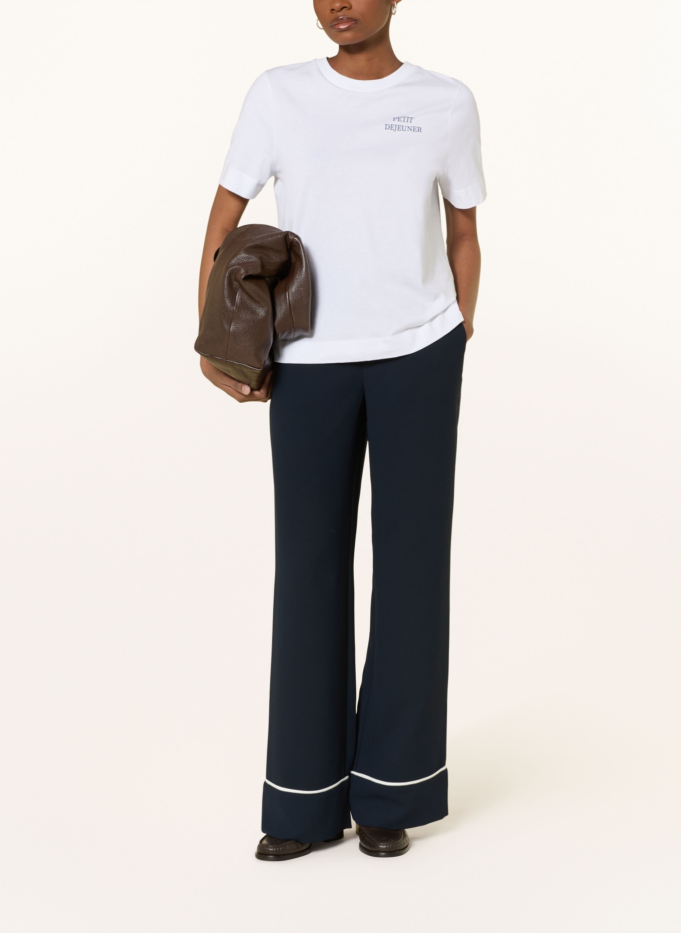 Rich & Royal T-Shirt EASY mit Schmcuksteinen: WEISS