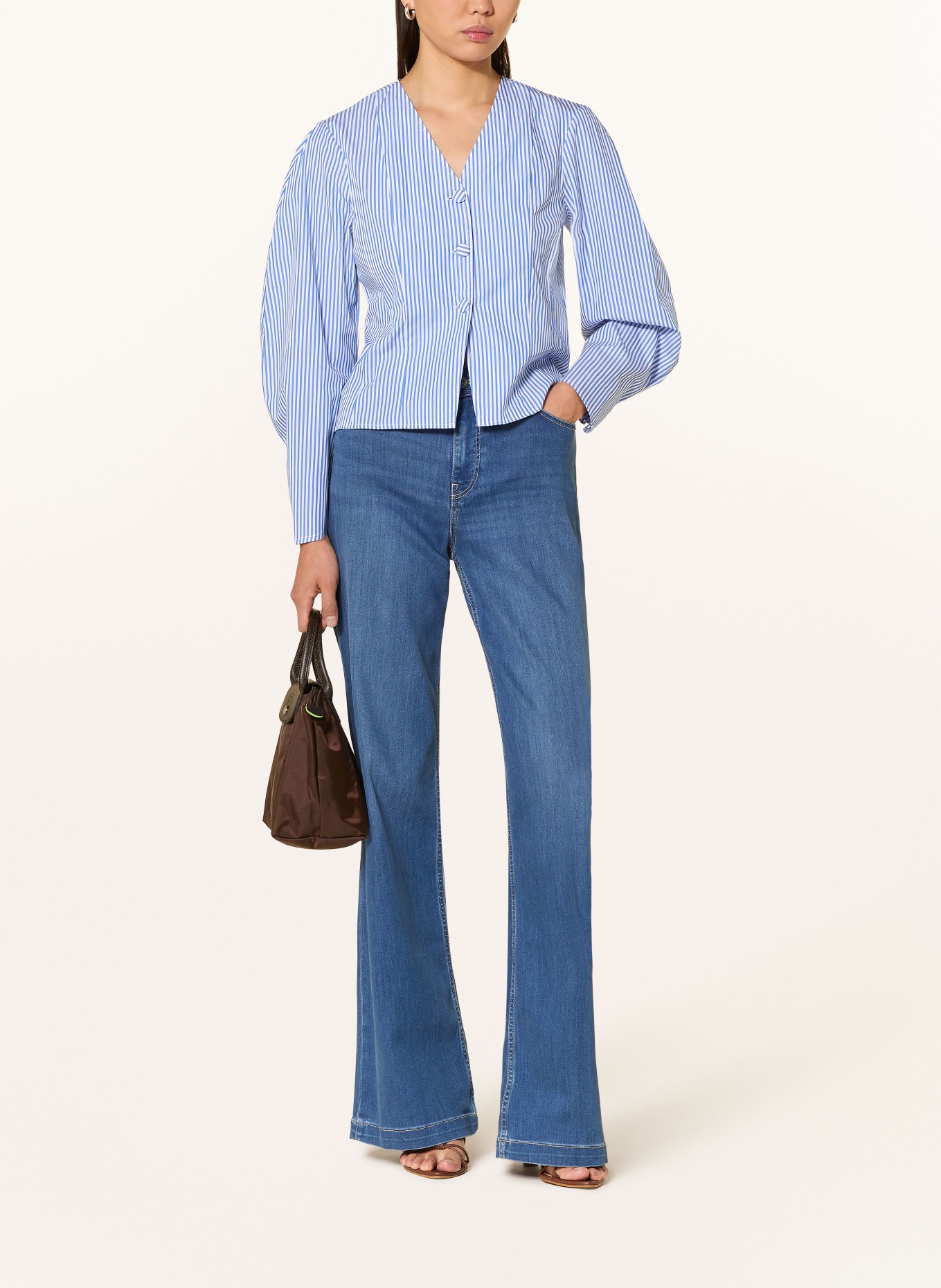 Rich & Royal blouse: BLUE / WHITE