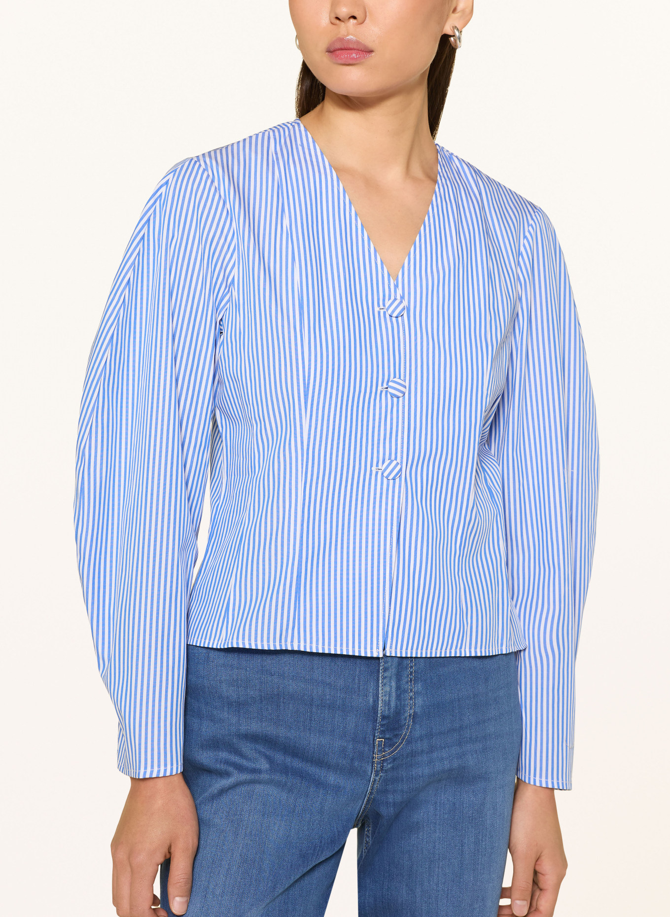 Rich & Royal blouse: BLUE / WHITE