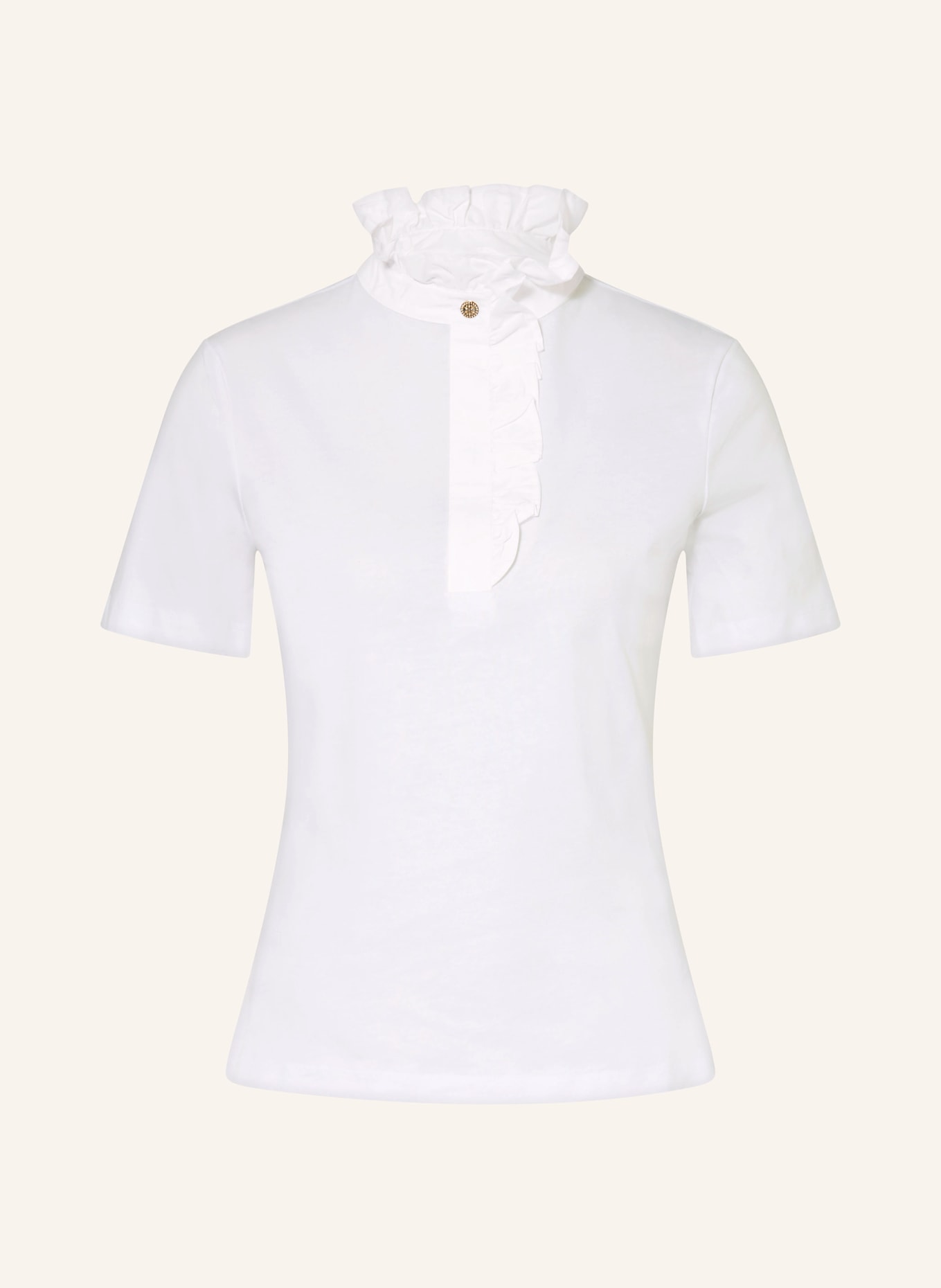 Rich & Royal T-shirt with ruffles: WHITE