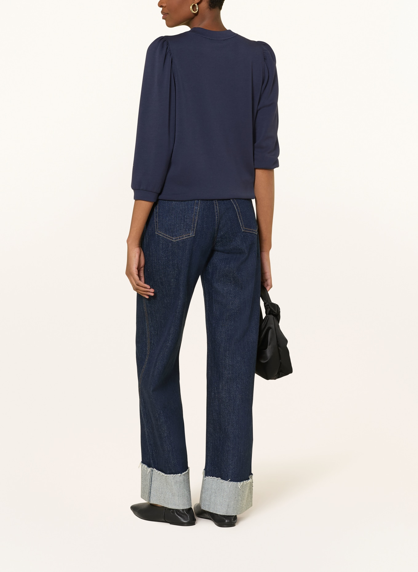 Rich & Royal Shirt with 3/4-length sleeves: DARK BLUE