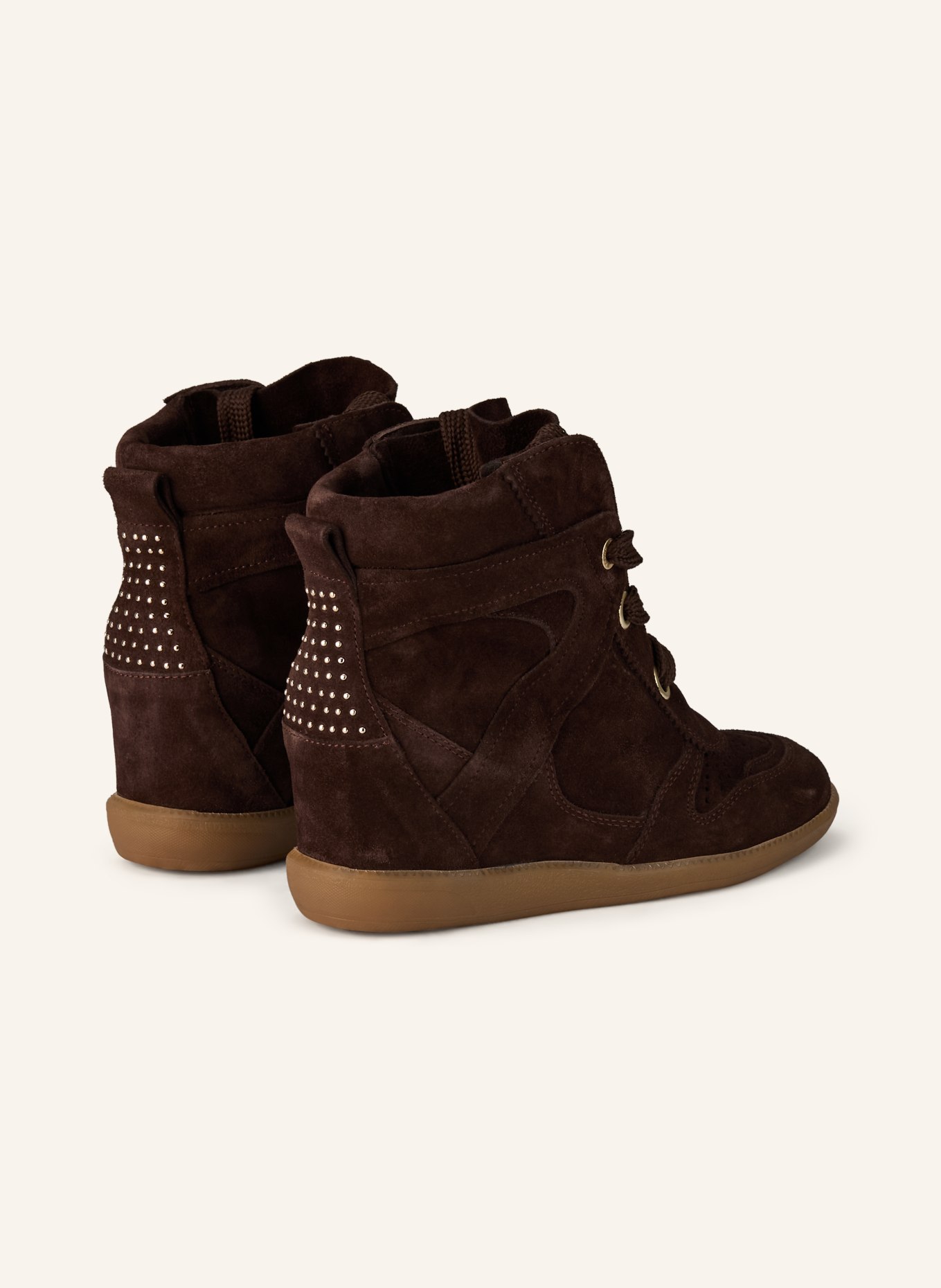 BRONX JAE-YY high-top sneakers with studs: DARK BROWN