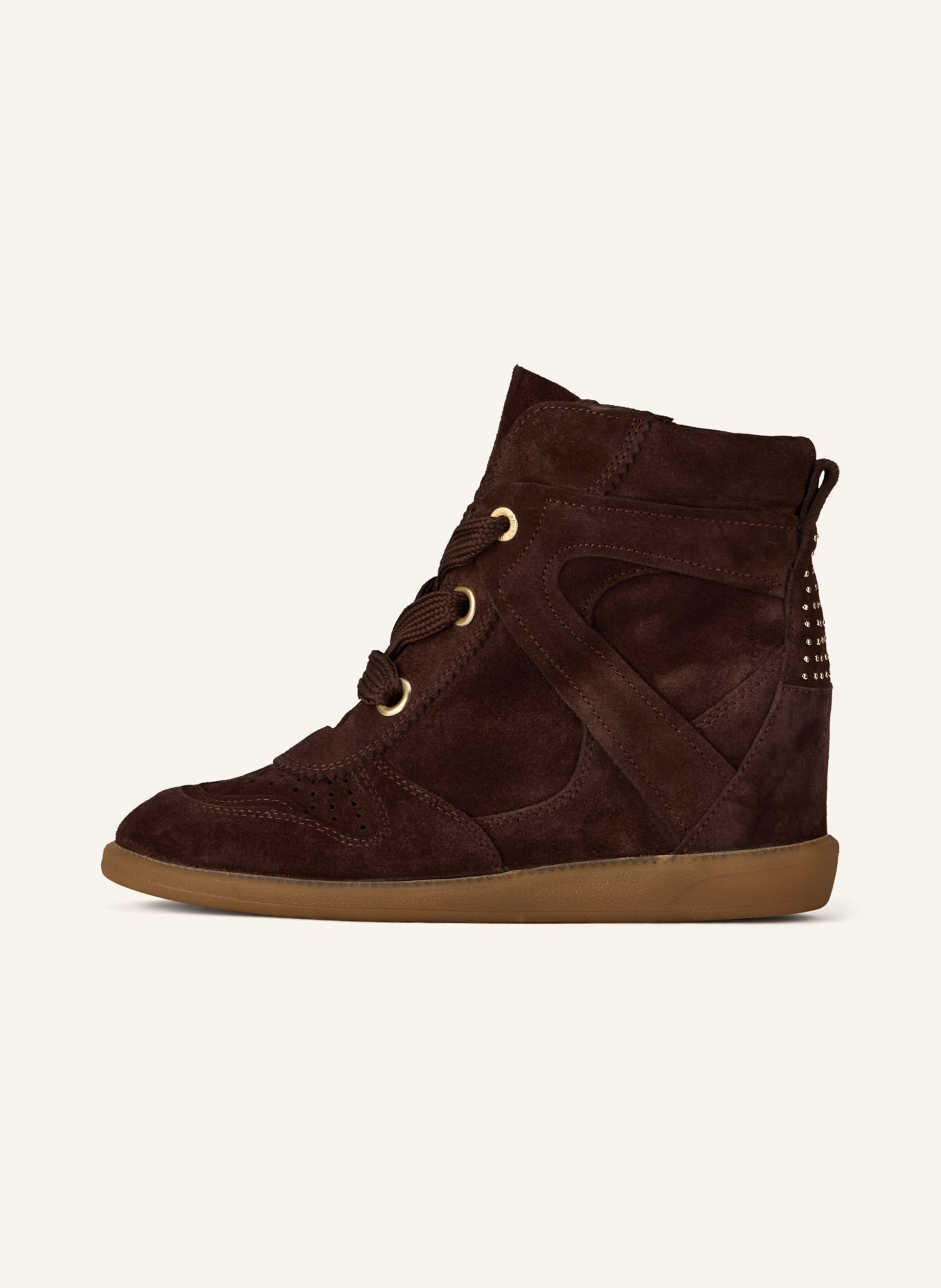 BRONX JAE-YY high-top sneakers with studs: DARK BROWN
