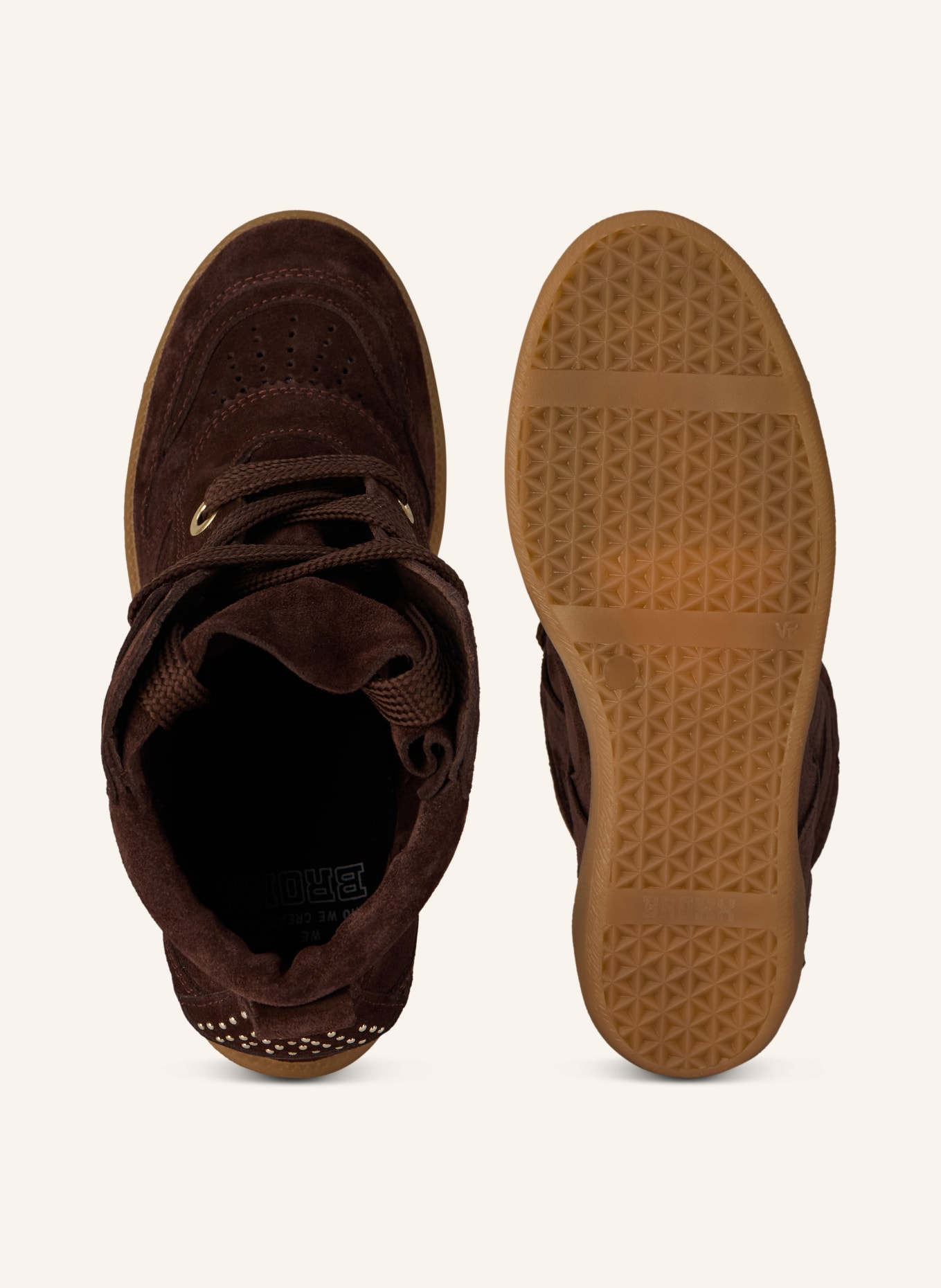 BRONX JAE-YY high-top sneakers with studs: DARK BROWN