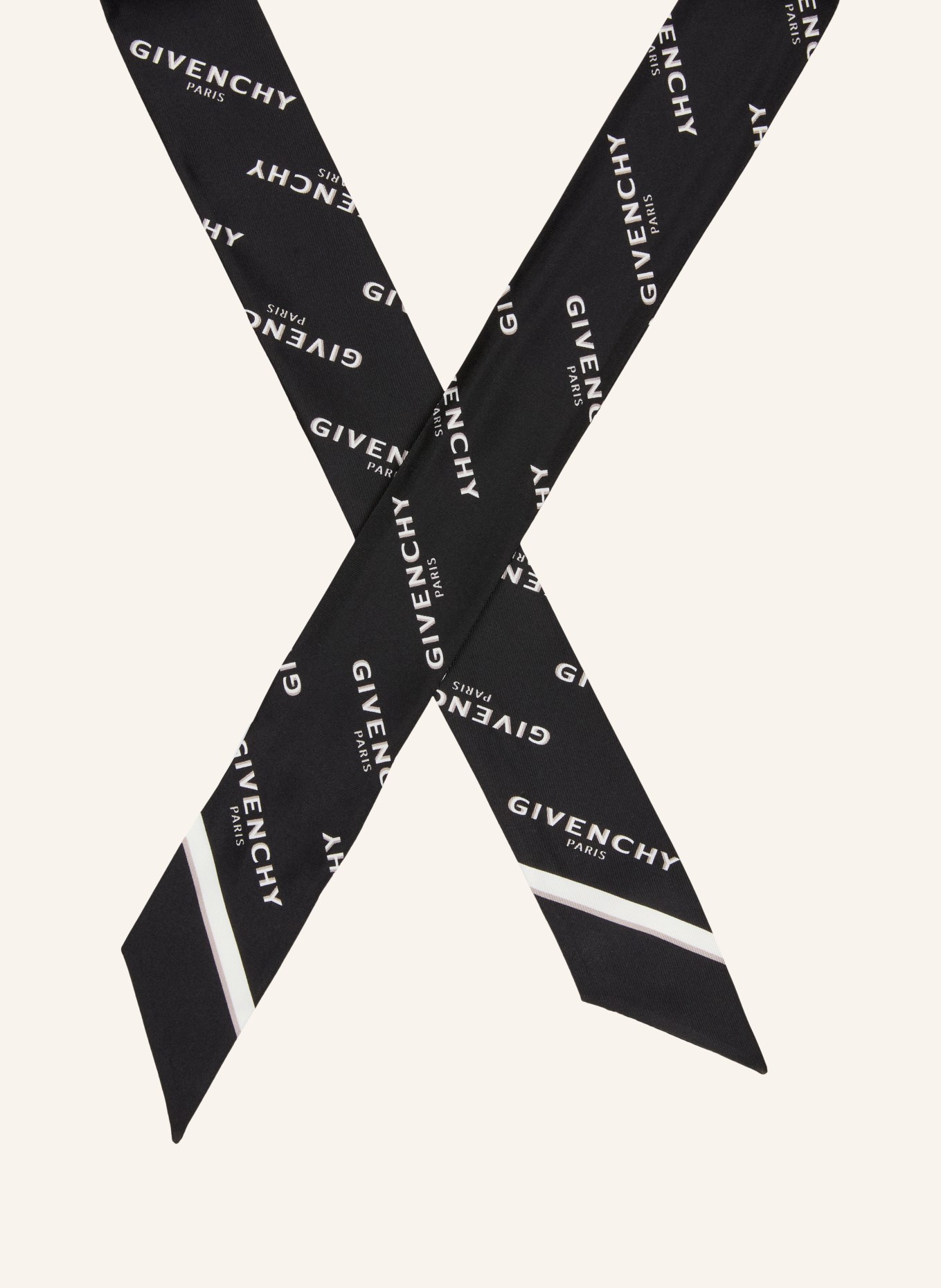 GIVENCHY silk scarf: BLACK / LIGHT GRAY / GRAY