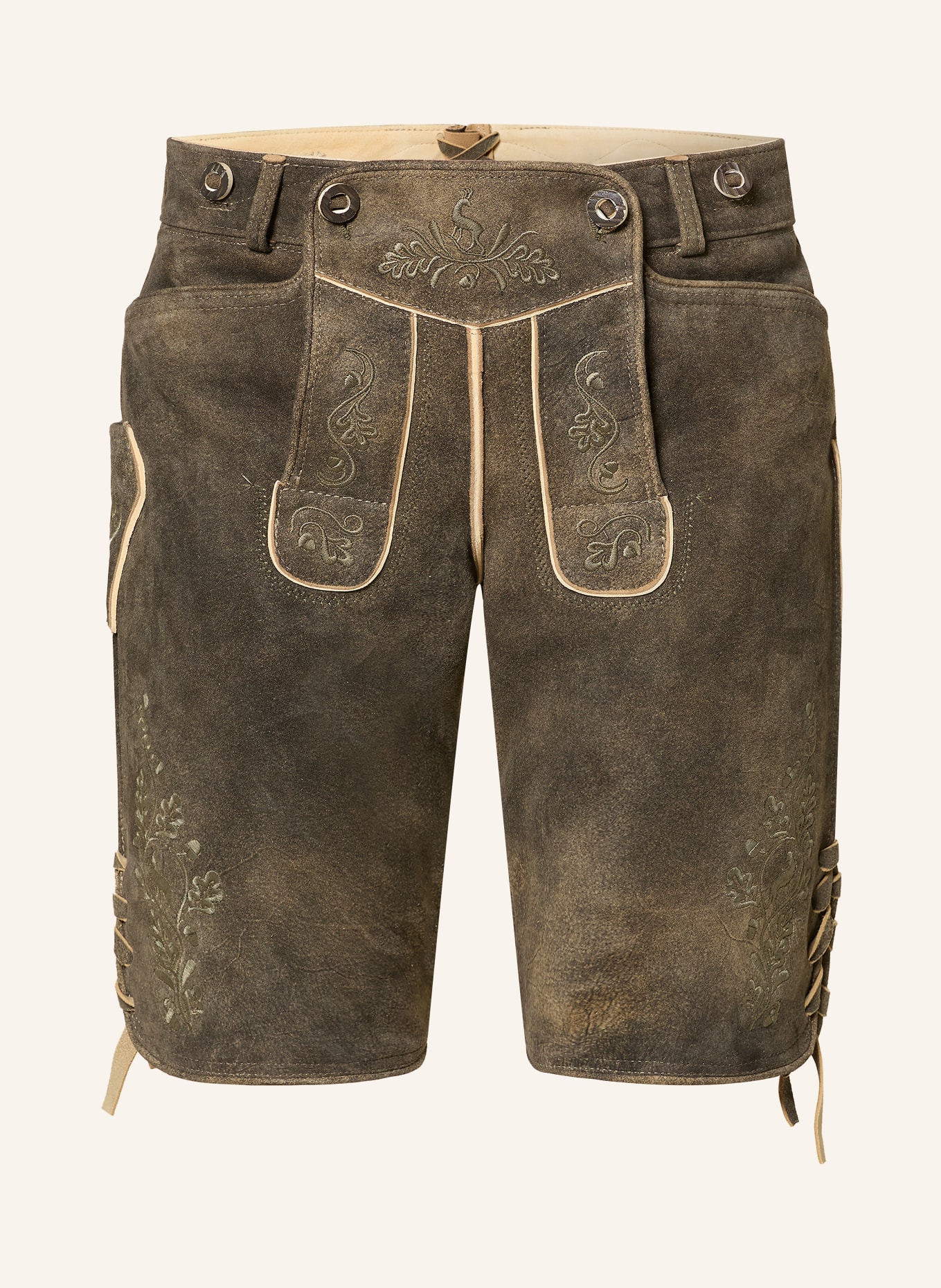 OSTARRICHI Trachten-Lederhose LUDWIG: DUNKELBRAUN