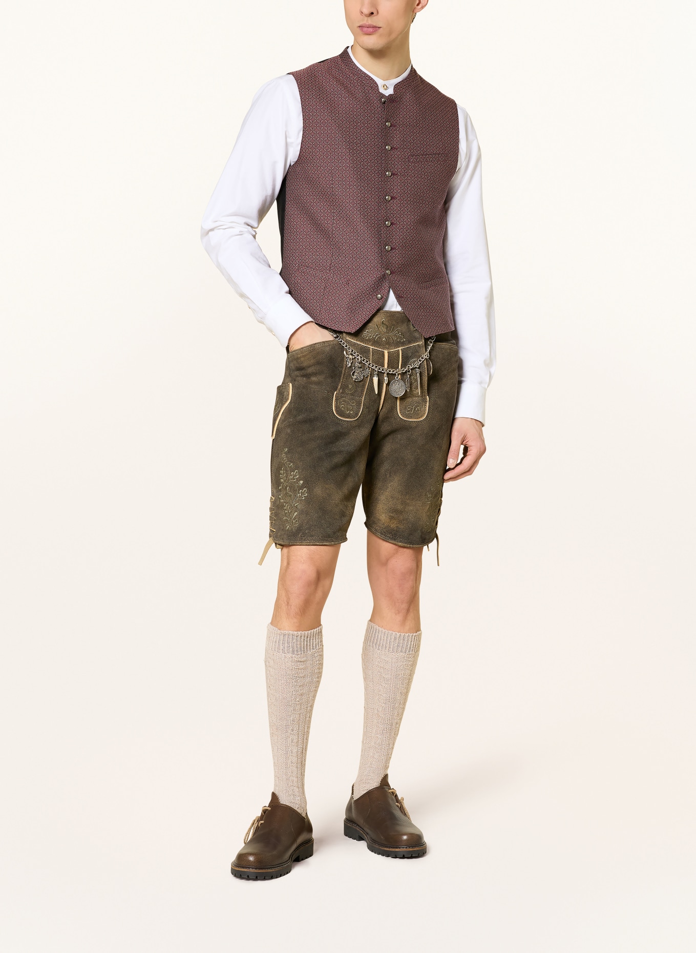 OSTARRICHI Trachten-Lederhose LUDWIG: DUNKELBRAUN