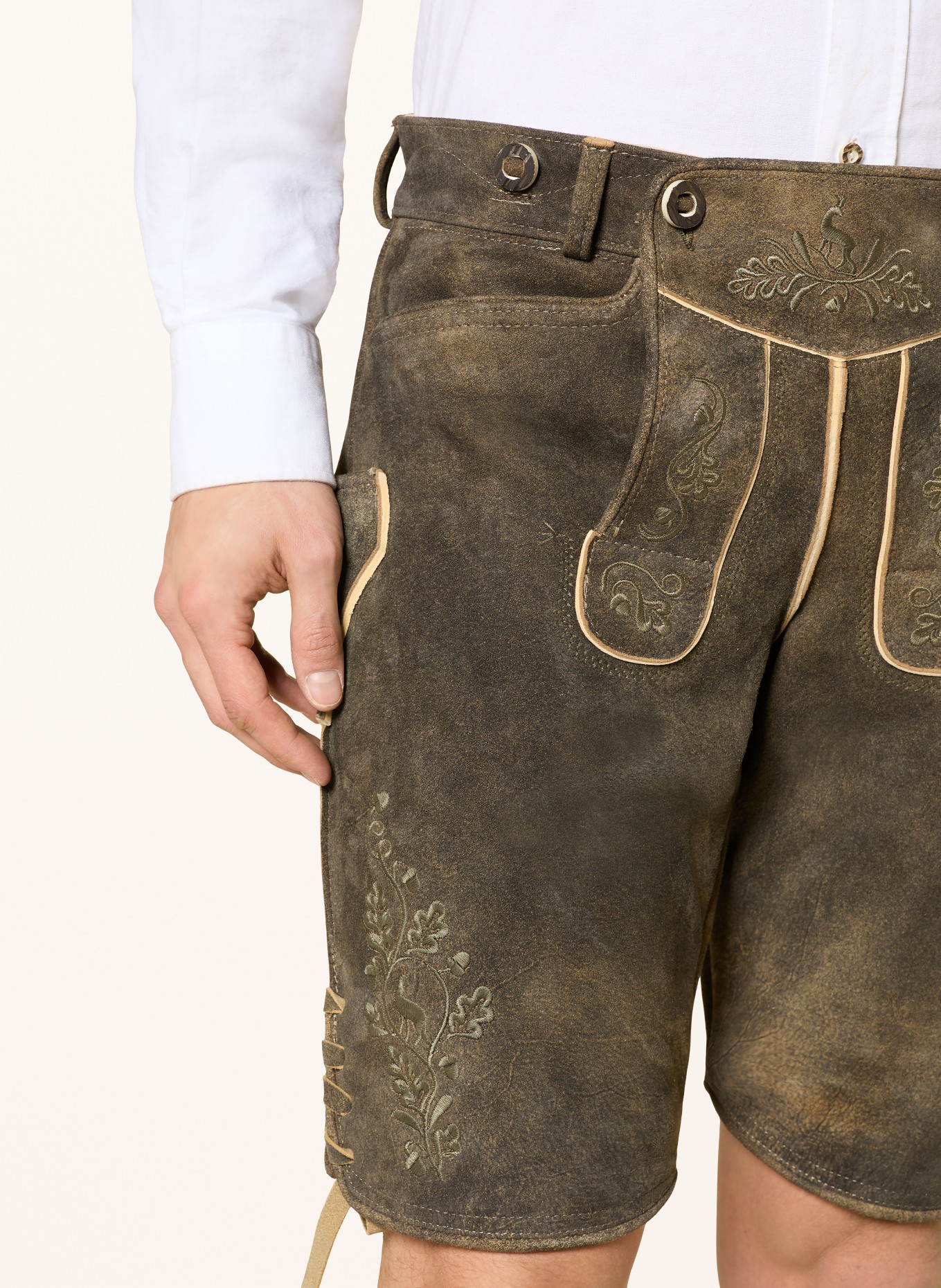 OSTARRICHI Trachten-Lederhose LUDWIG: DUNKELBRAUN