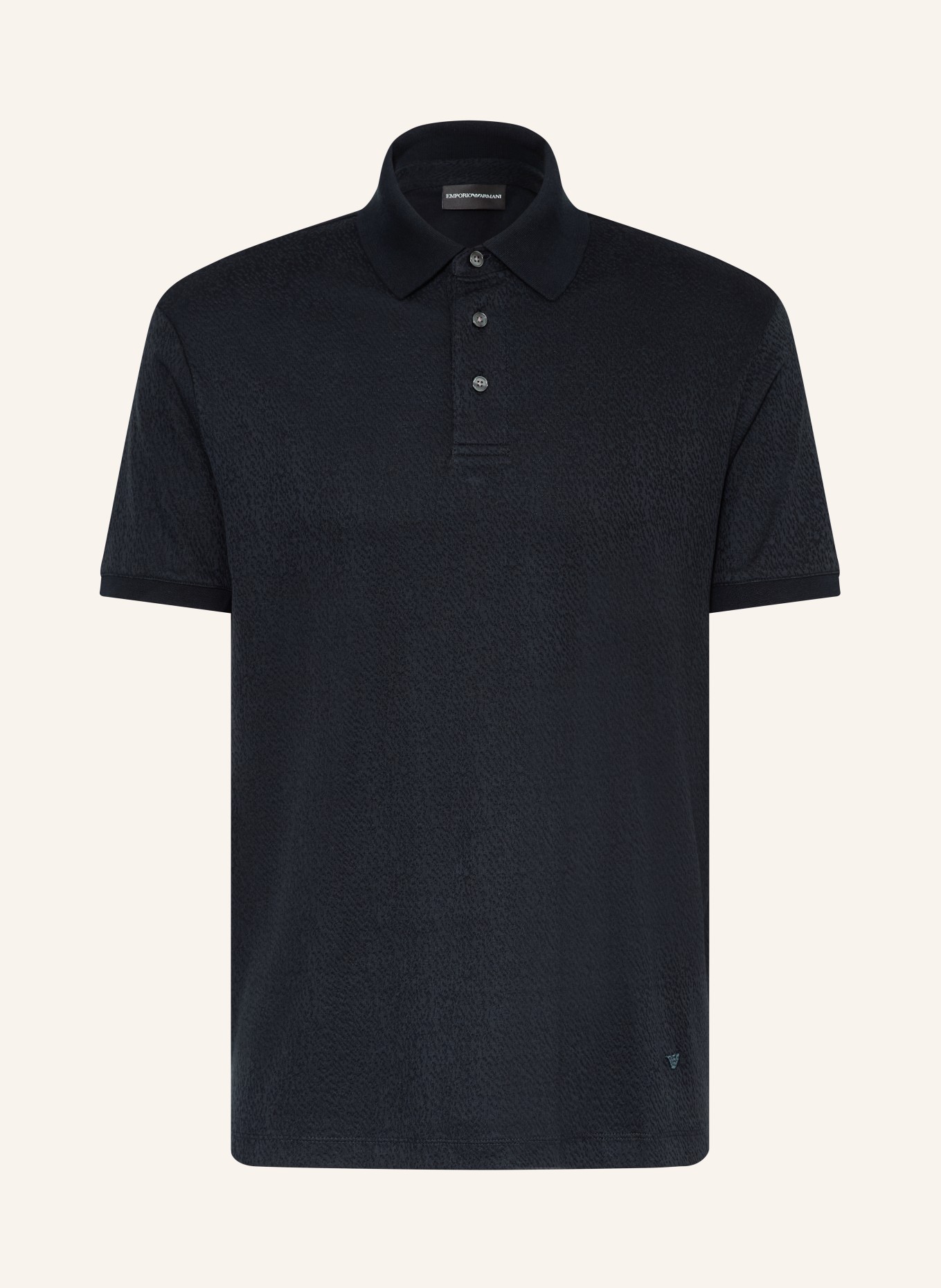 EMPORIO ARMANI Jacquard-Poloshirt Regular Fit: DUNKELBLAU