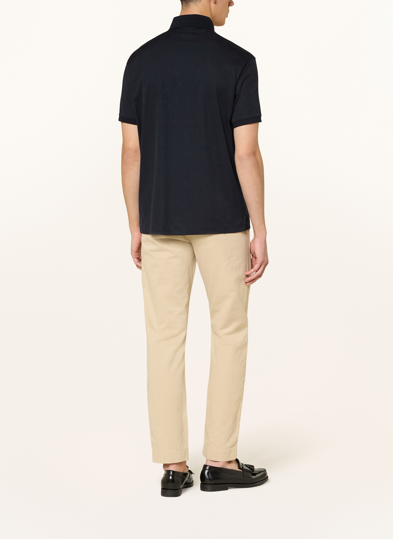 EMPORIO ARMANI Jacquard-Poloshirt Regular Fit: DUNKELBLAU