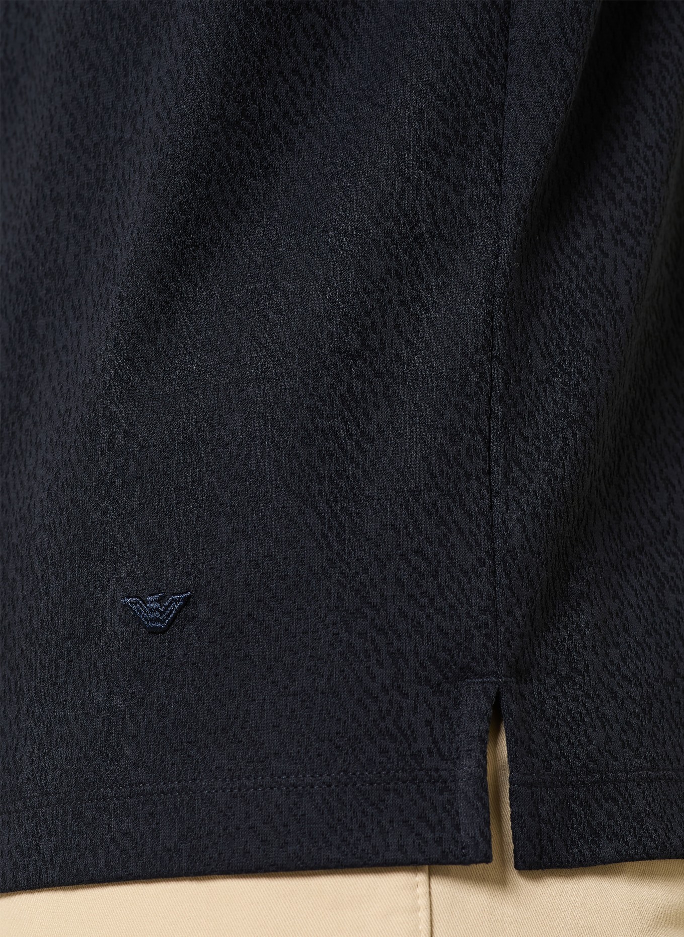 EMPORIO ARMANI Jacquard-Poloshirt Regular Fit: DUNKELBLAU