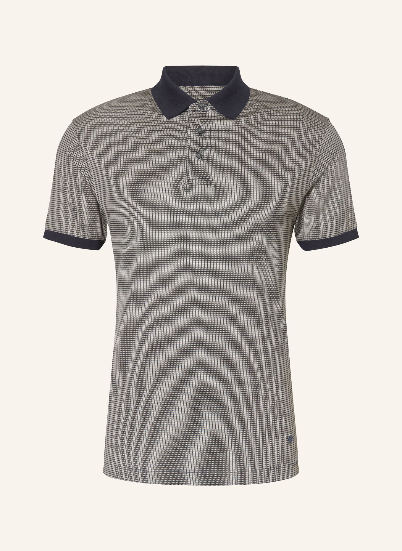 EMPORIO ARMANI Jersey-Poloshirt: SCHWARZ / BEIGE