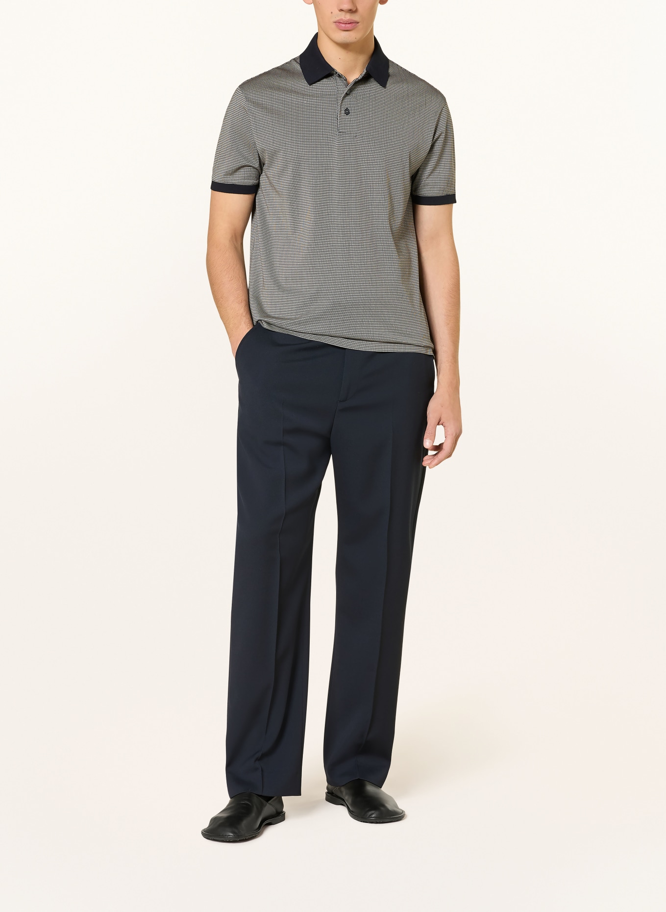 EMPORIO ARMANI jersey polo shirt: BLACK / BEIGE